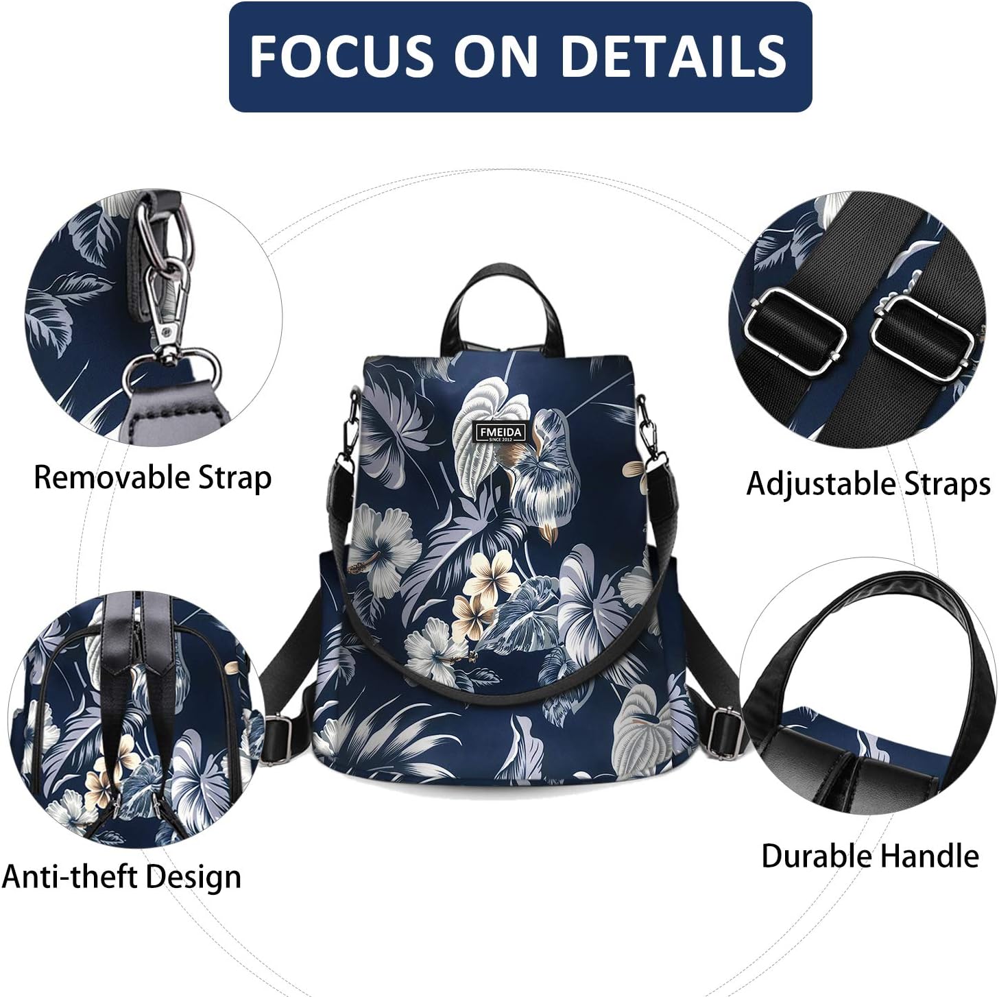 Thumbnail 4 de Fmeida Backpack Anti‑Theft Travel Rucksack
