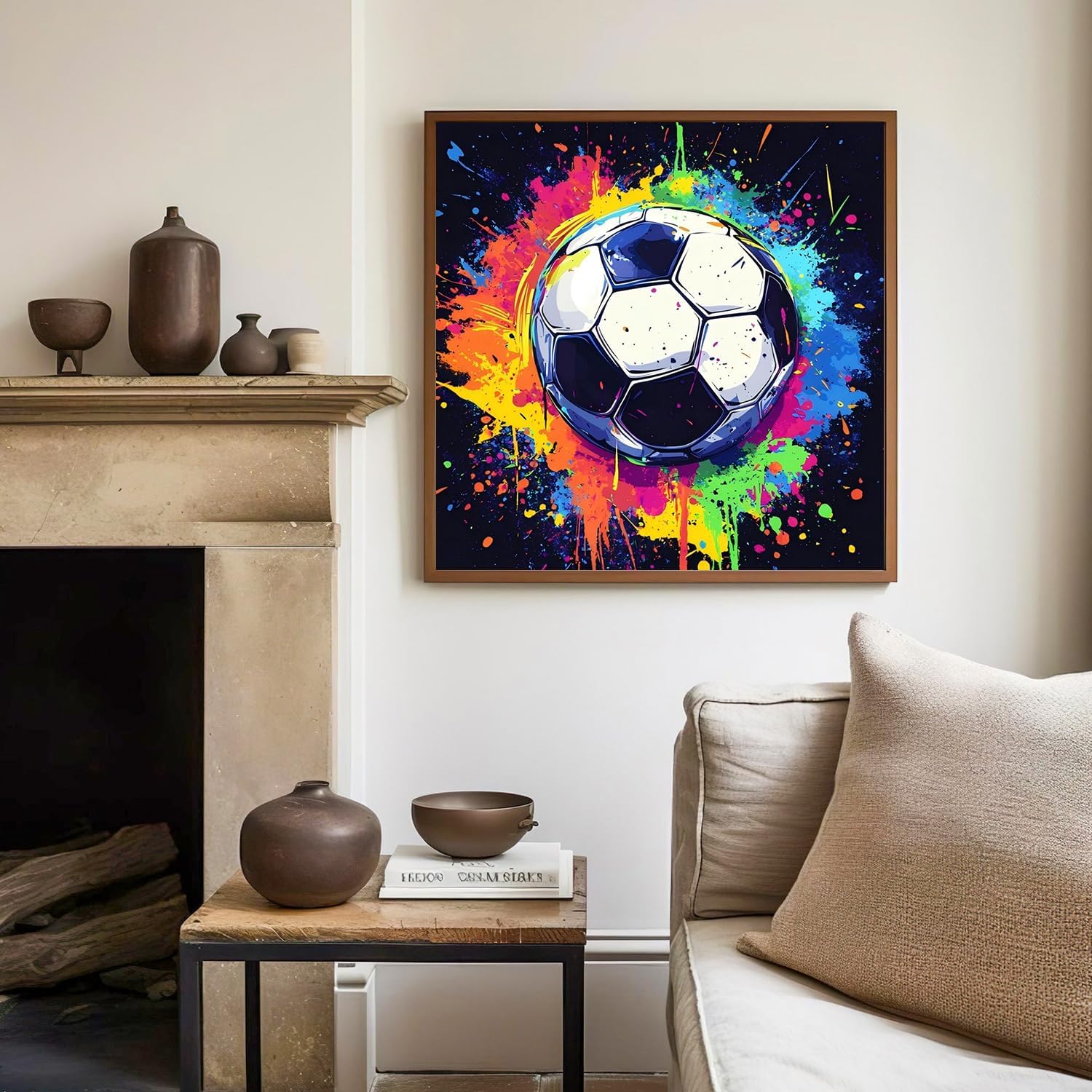 Thumbnail 2 de Fußball Malen nach Zahlen mit Rahmen 20x20cm