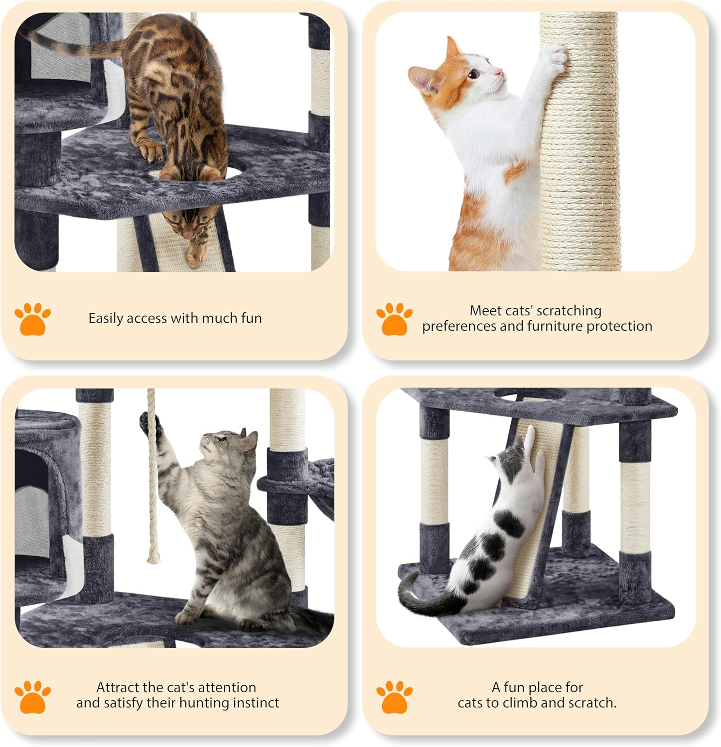 Detalle 2 de Yaheetech Cat Tree, 79-Inch