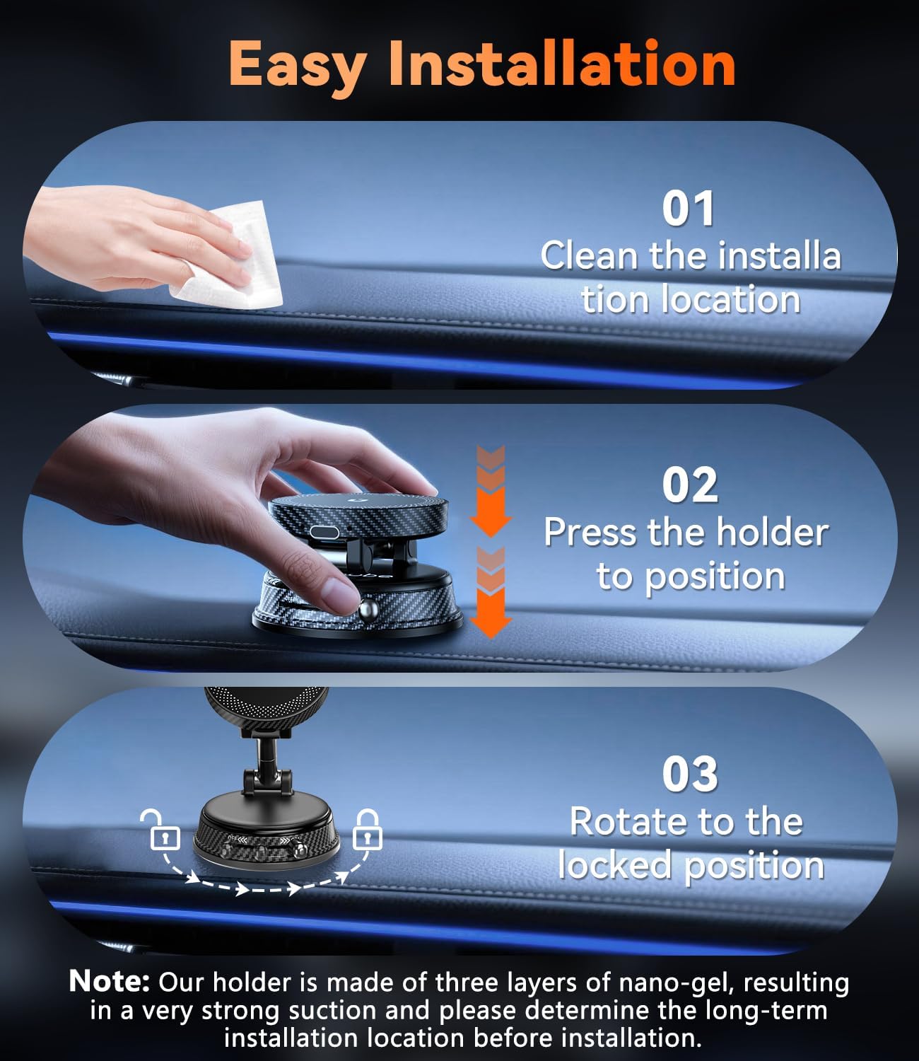 Thumbnail 5 de ALAFLY 15W Fast Charging Car Phone Holder with Strong Magnetic & Upgraded Vacuum Suction