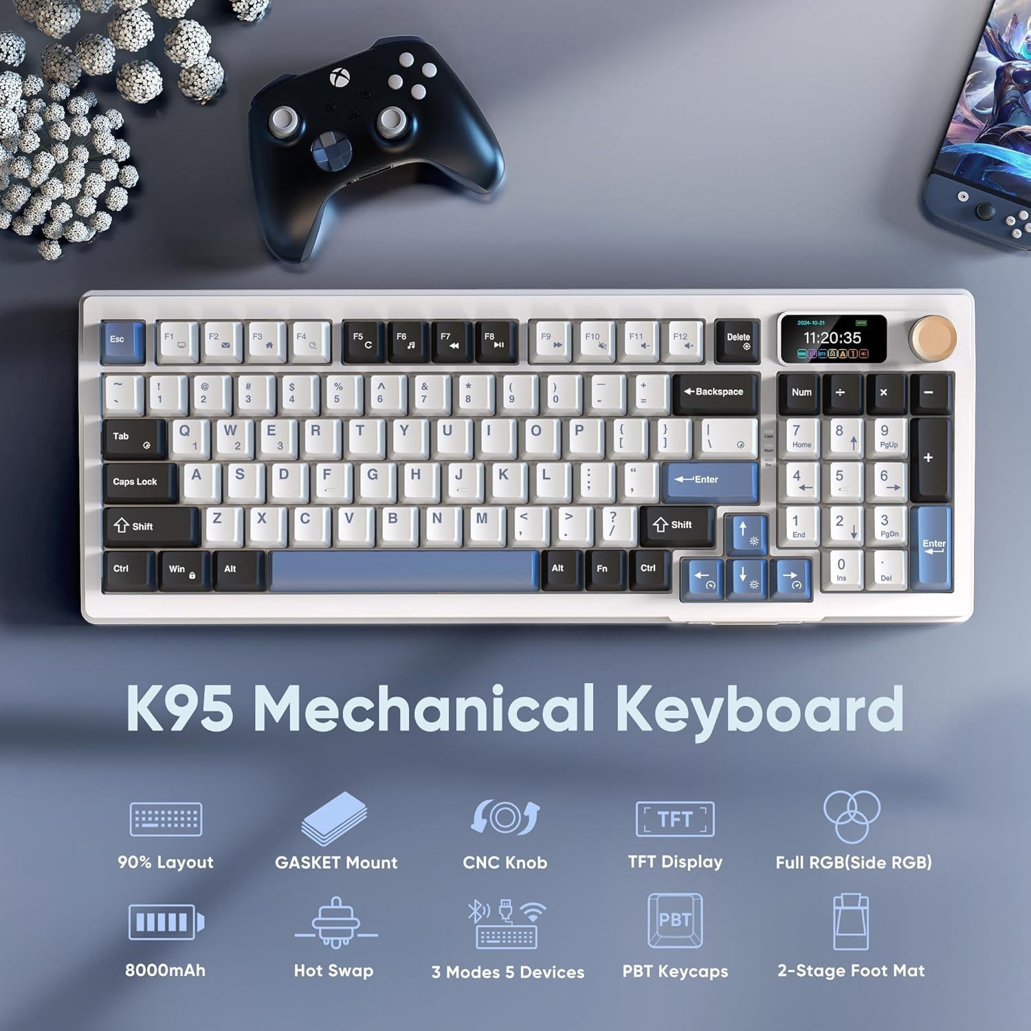 Thumbnail 5 de RedThunder K95 Wireless Keyboard 8000mAh ⌨