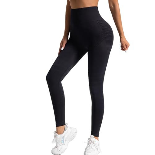 Detalle de Luveon Leggings Anti-Cellulite 3D Femme Original – Legging de compression 3D, taille haute, noir (XL) par Deedlite
