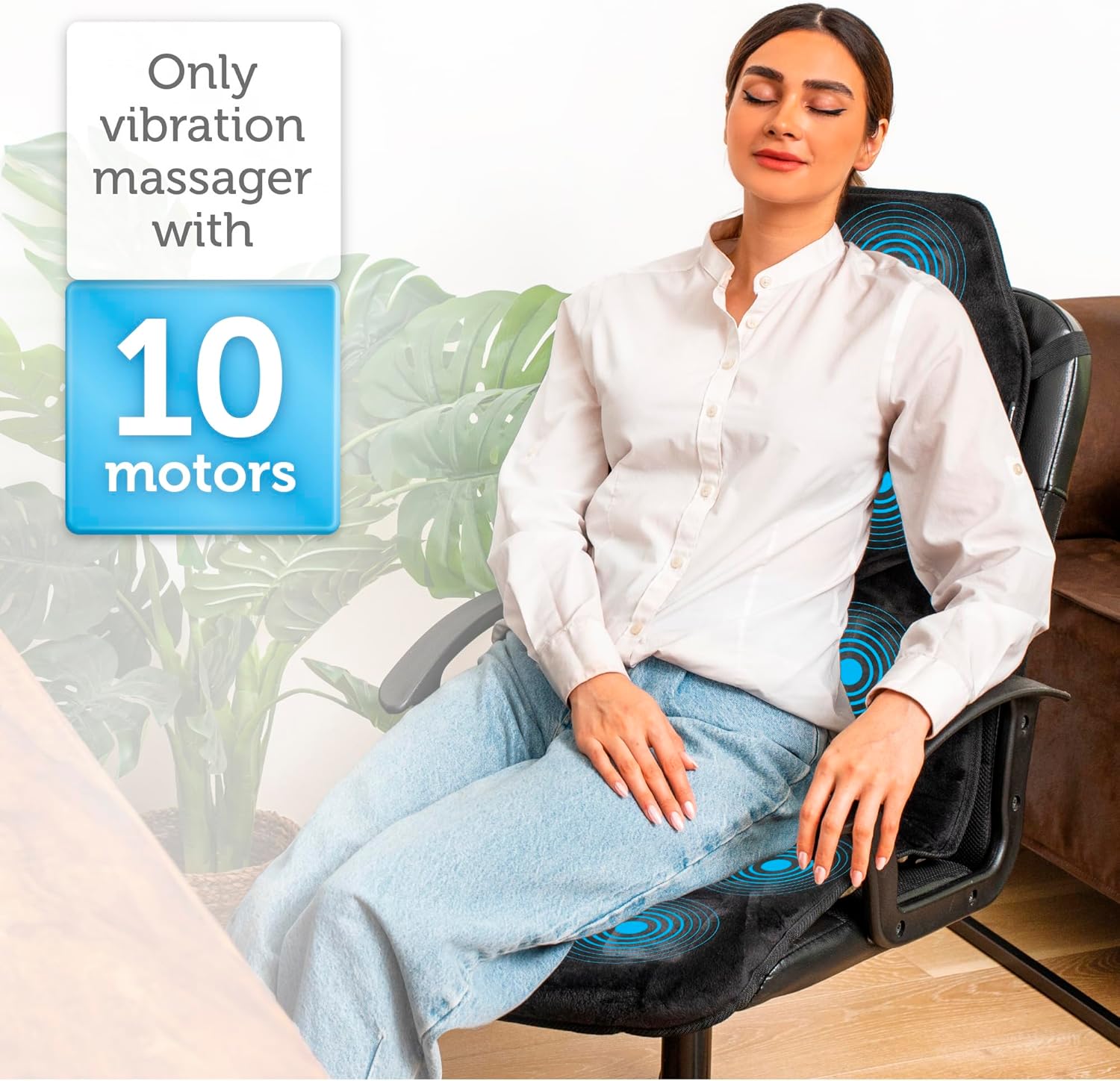 Thumbnail 1 de COMFIER Cuscino massaggiante per la schiena con calore: 10 motori, riscaldamento e uso su sedia per ufficio/casa