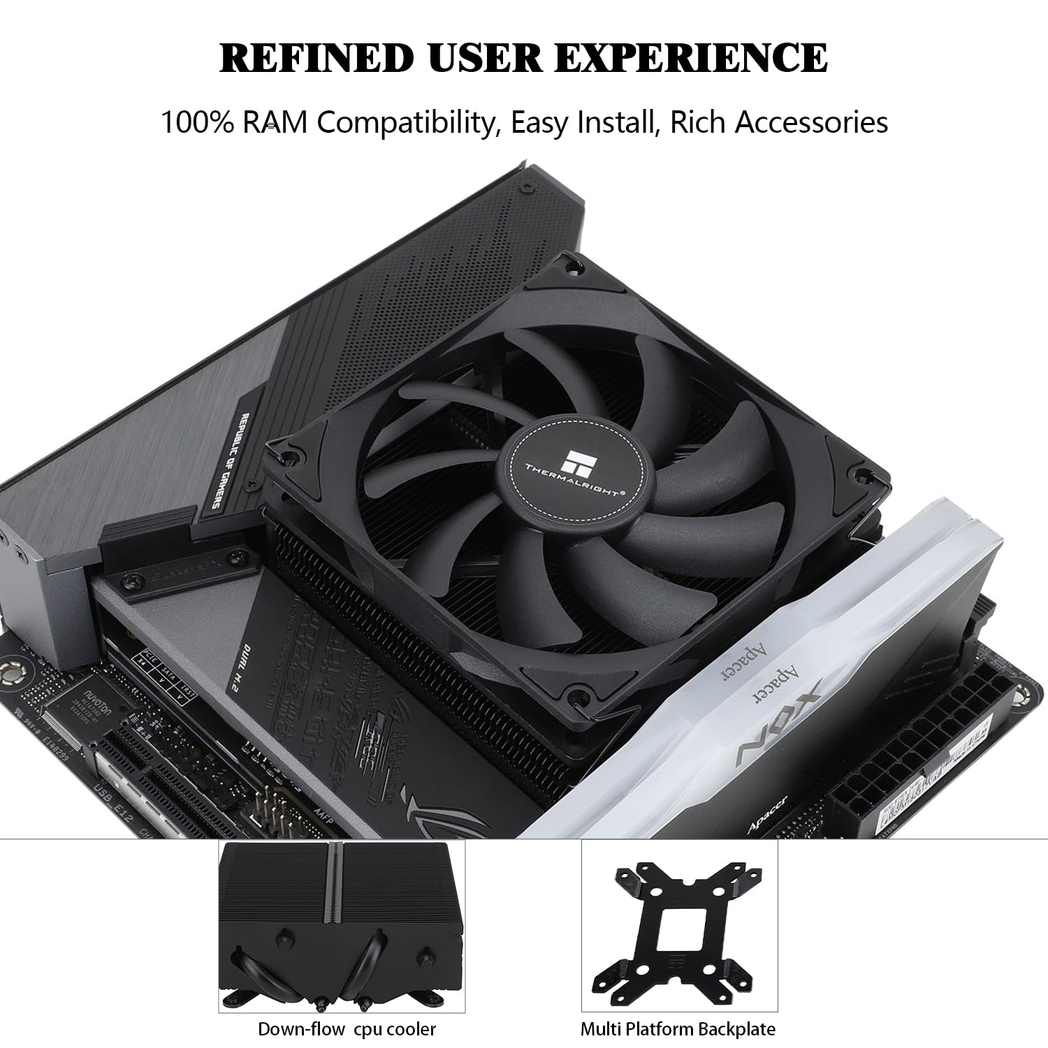 Thumbnail 3 de Thermalright AXP90 X53 Black: Low-Profile ITX CPU Cooler for AM4/AM5 and Intel LGA