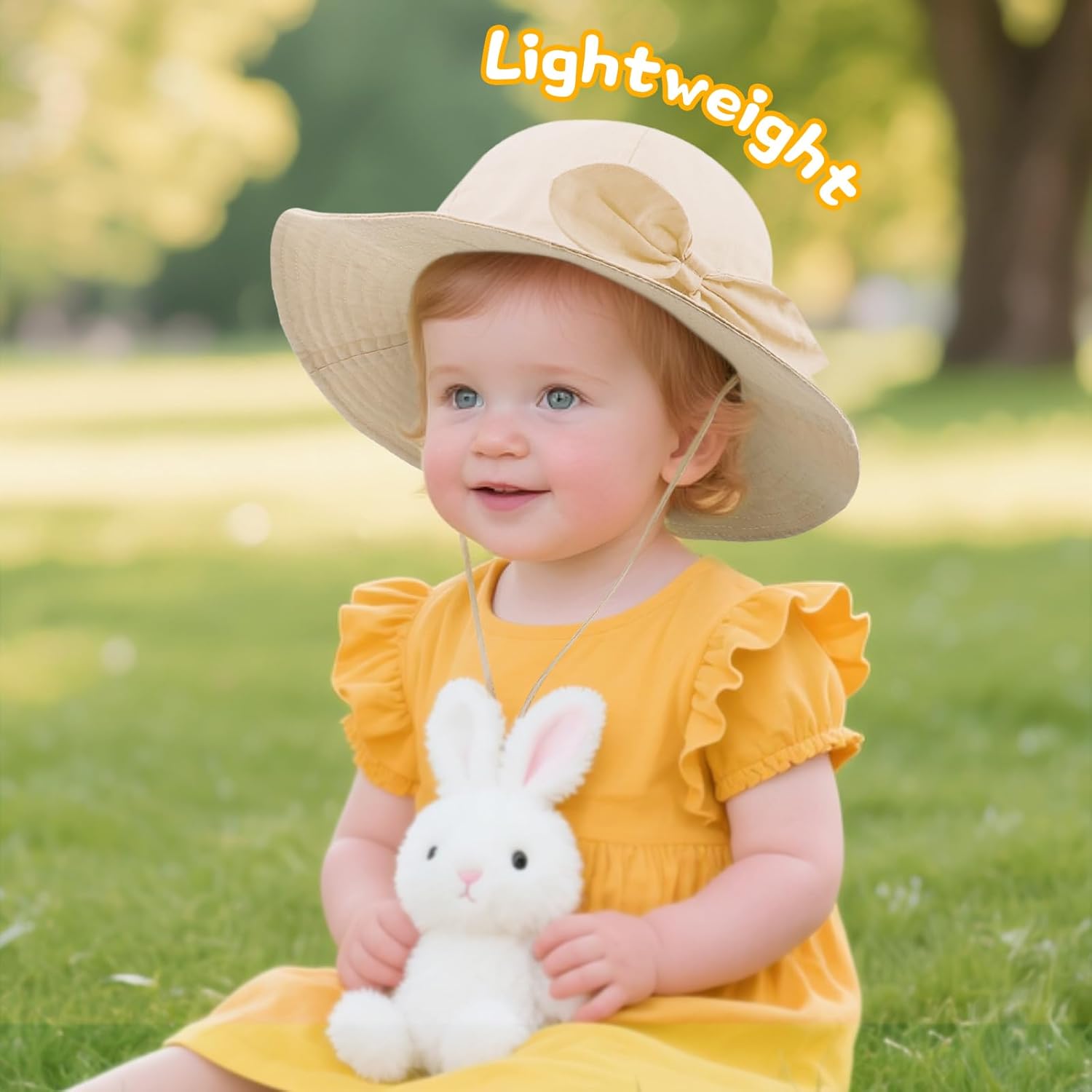 Detalle de DRESHOW Baby Sun Hat Toddler Sun Protection Animal Cap with Chin Strap UPF 50+