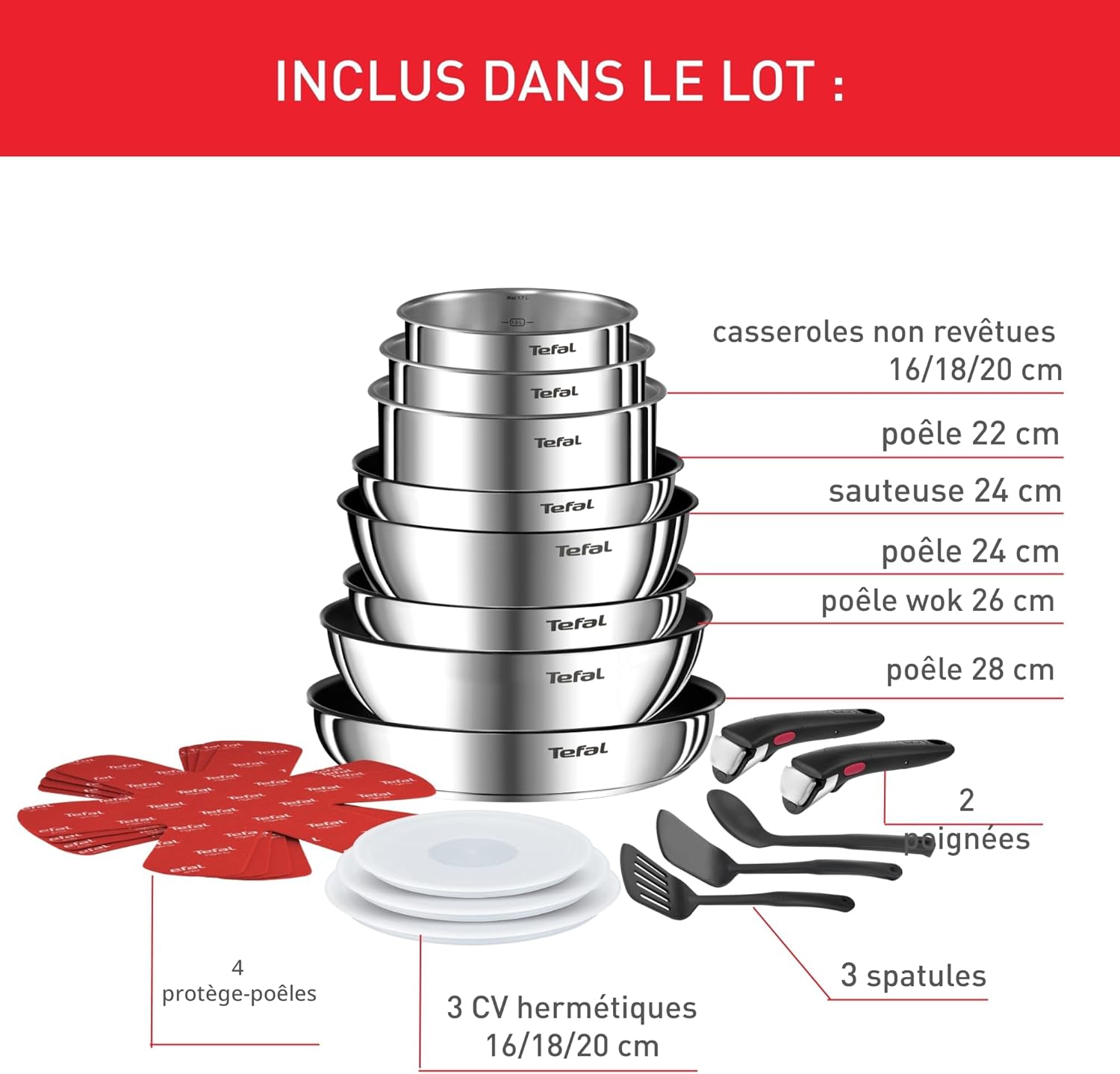 Detalle 2 de Tefal Ingenio Batterie de cuisine 20 pièces