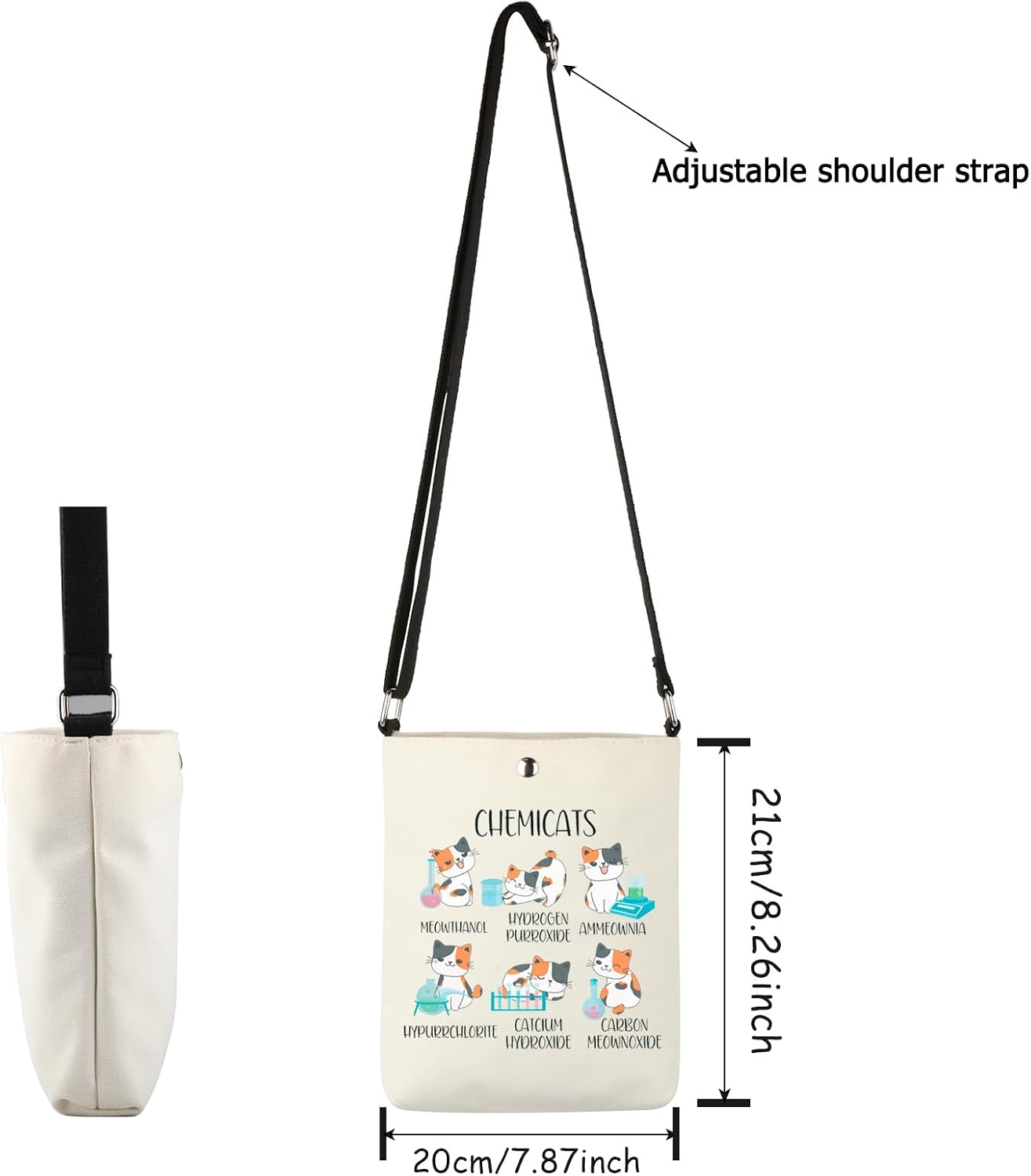 Thumbnail 3 de JTOUK Chemicats Tote Bag Chemistry Cat Gift