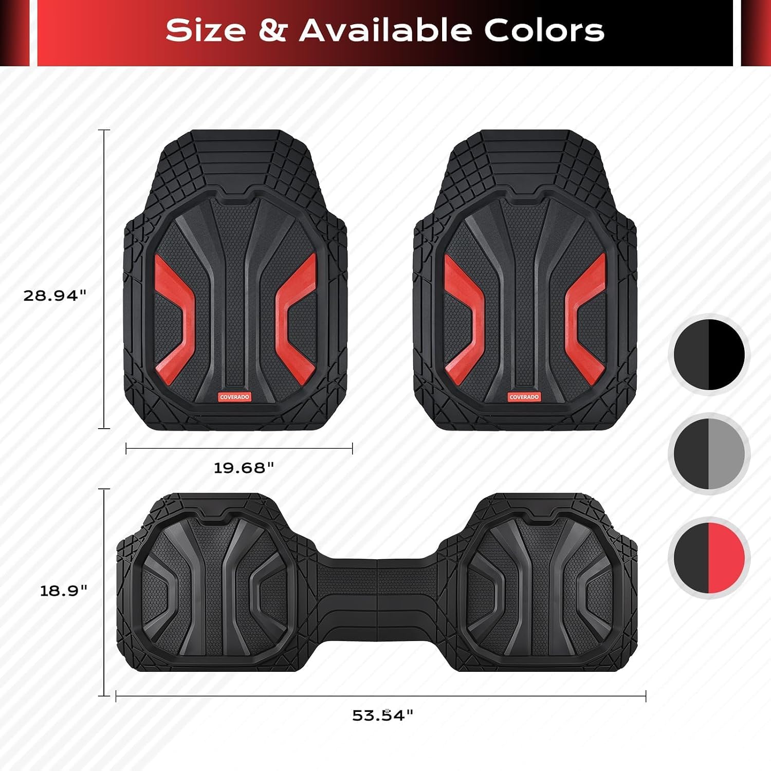 Thumbnail 6 de Coverado Car Floor Mats 3-Piece Set