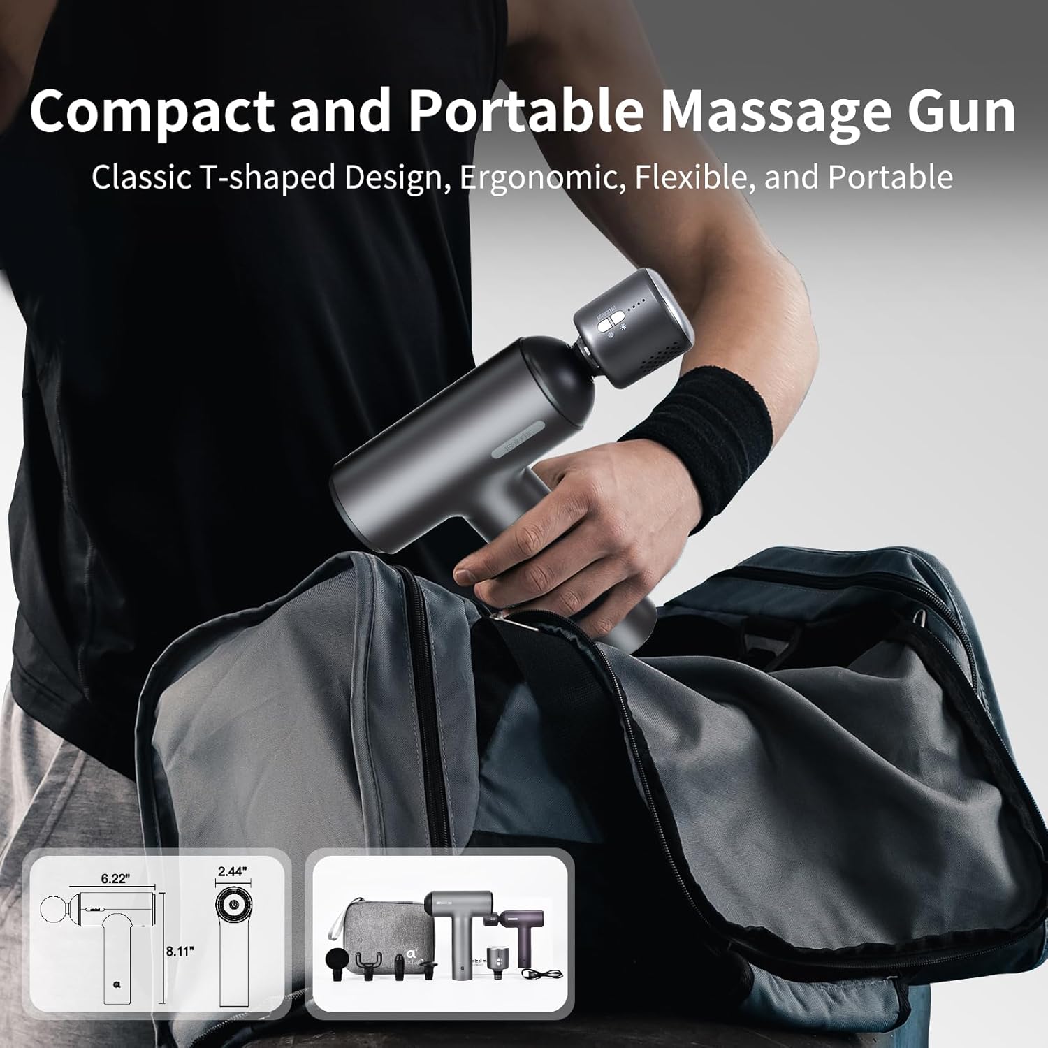 Thumbnail 5 de arboleaf Pistola per Massaggio Muscolare con Caldo e Freddo – 6 velocità, 5 testine, design portatile