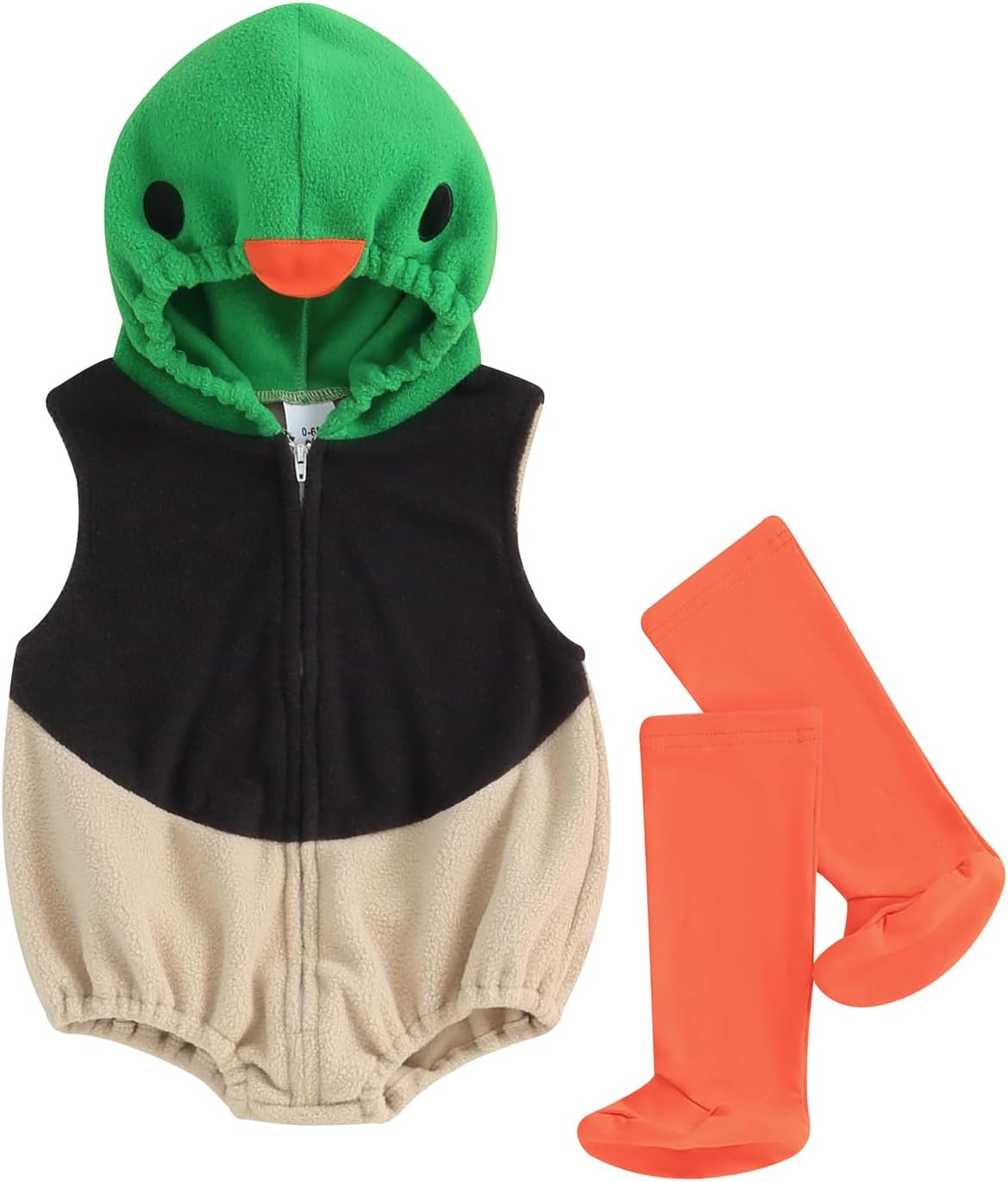 Detalle de Merqwadd Baby Halloween Costume, Velvet Hooded Jumpsuit with Matching Stocking