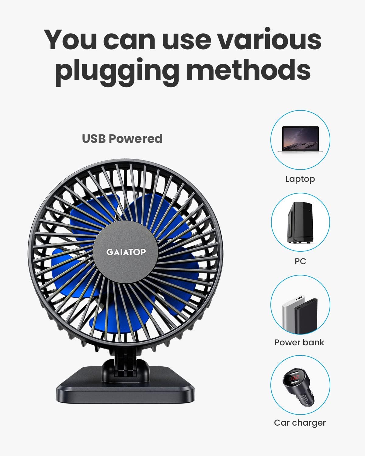 Thumbnail 5 de Gaiatop USB Desk Fan Small Yet Powerful