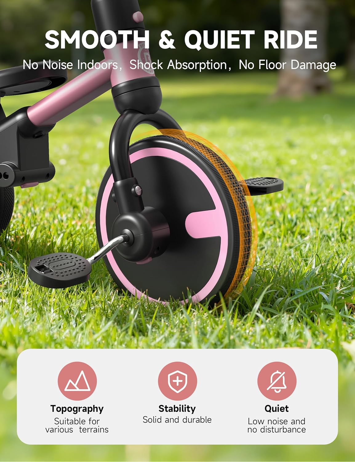 Thumbnail 6 de Besrey 5-in-1 Toddler Tricycle with Push Handle — Grow with Me 1-3 Years