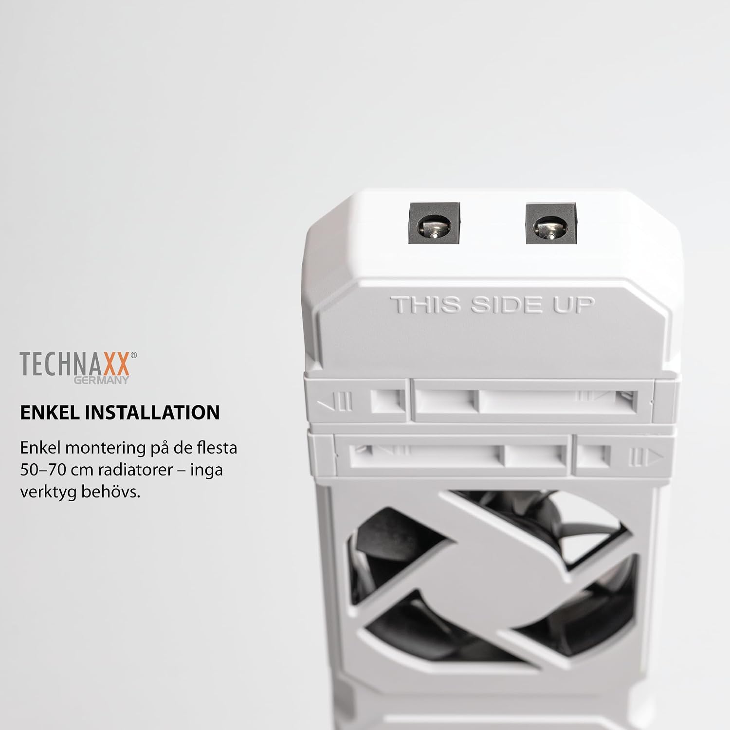 Detalle 2 de Technaxx TX-302 radiatorfläkt för 50–70 cm radiatorer, automatisk styrning
