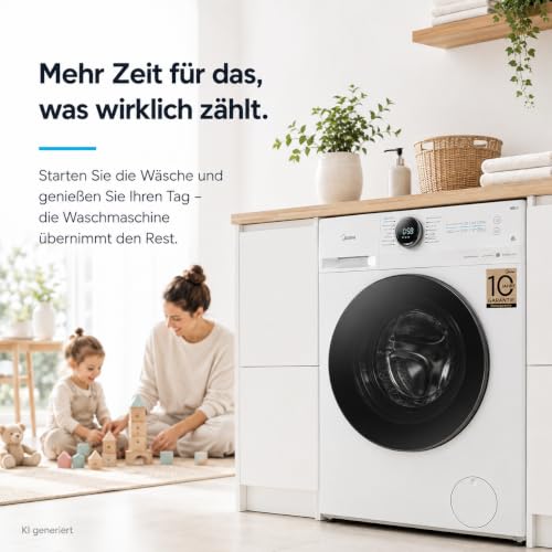 Detalle 2 de Midea MF200W80WB-14AS: 8 kg Waschmaschine mit Inverter, App-Steuerung und Turbo Wash