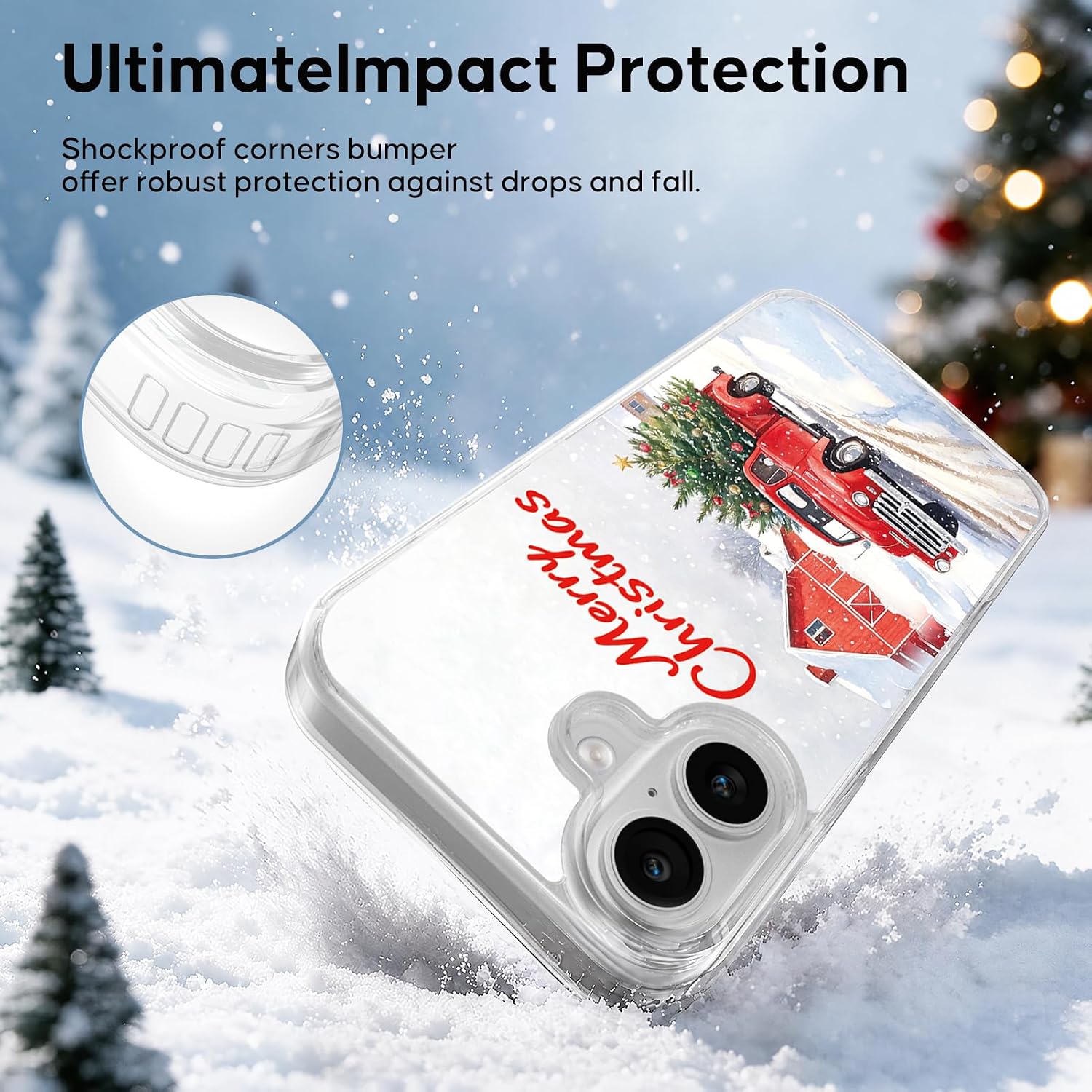 Detalle 2 de ILFINDYOU Red Truck iPhone 16 Case with Raised Camera Protection