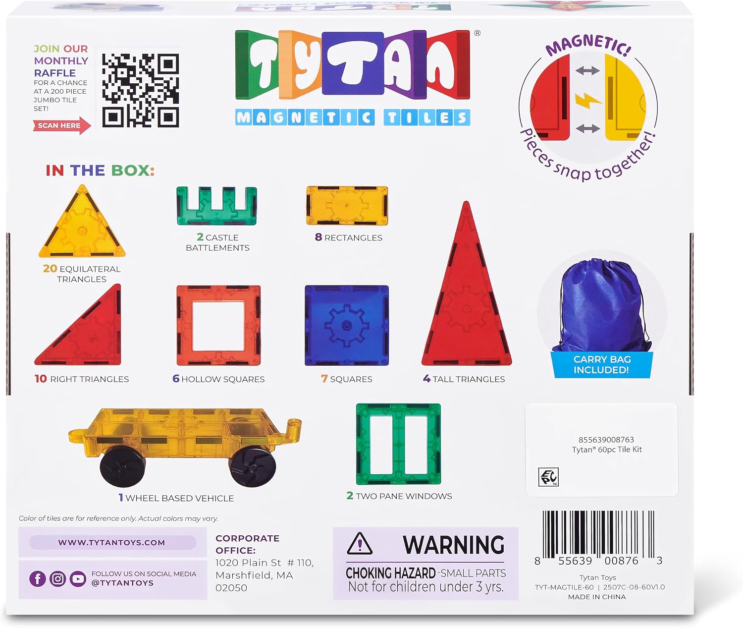 Thumbnail 6 de ZURU Magnetic Tile Building Set, 60-Piece