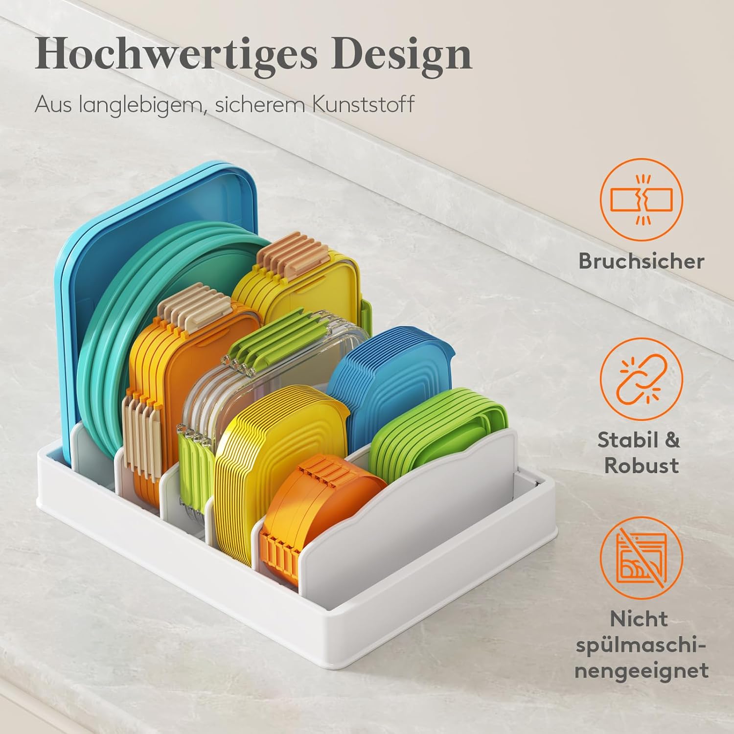 Thumbnail 6 de Lifewit Topfdeckel Frischhaltebox Lagerung – 33 cm, verstellbare Trennwände zur organisierten Aufbewahrung von Deckeln und Küchenutensilien