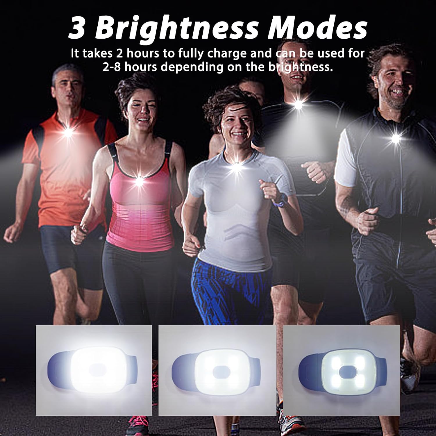 Thumbnail 2 de Xerteam 2 Pack Clip-On Torch USB rechargeable running light