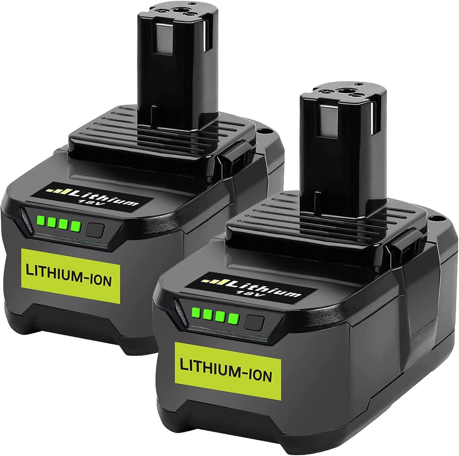 Detalle de KUNLUN 18 V 5,5 Ah Li-ion-ersättningsbatterier för Ryobi ONE+, 2-pack