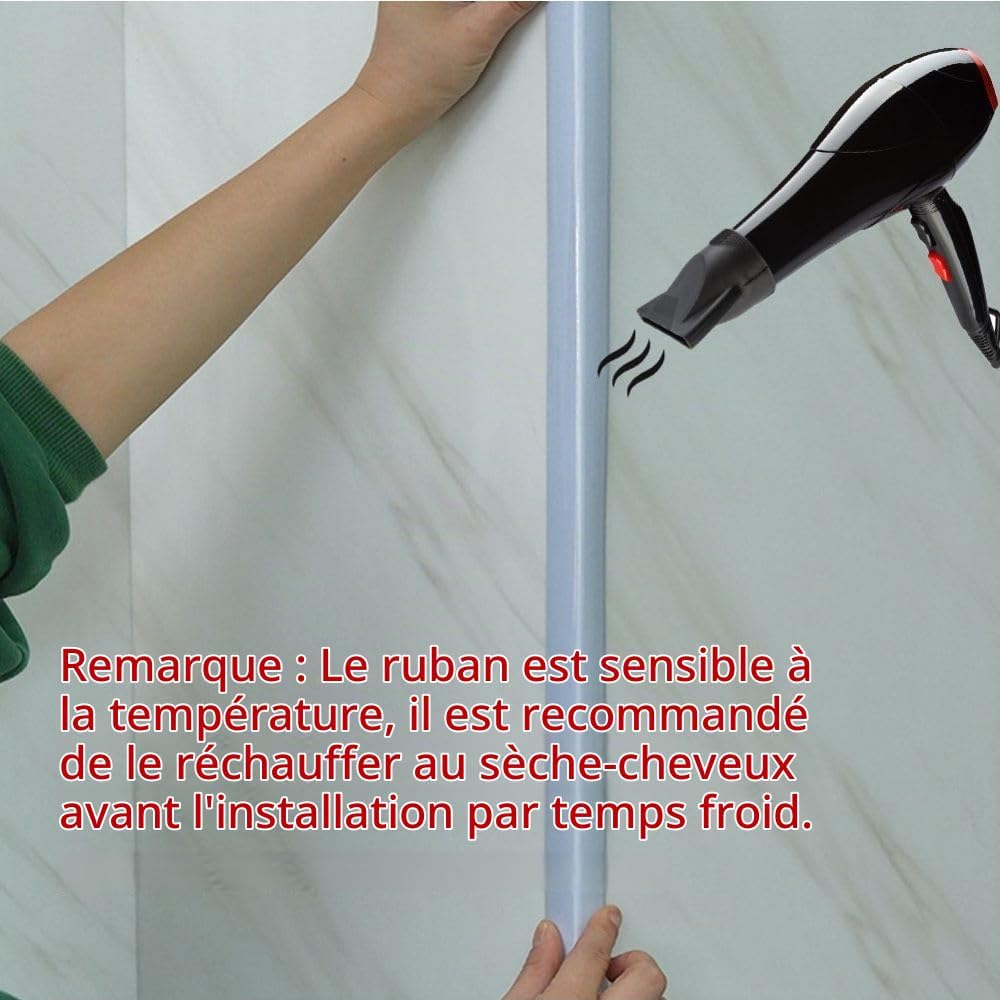 Detalle de Zayejod YT31003 pvc-hoeklijst, zelfklevend, waterbestendig, 5 m, wit