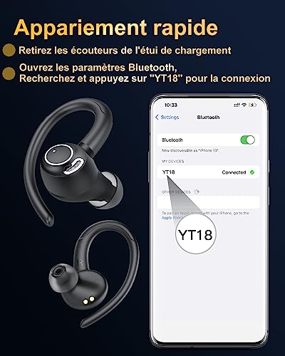 Detalle 2 de Jesebang Écouteurs Bluetooth Sans Fil Sport 2026 — Son HiFi, Bluetooth 5.4 et Étanchéité IP7