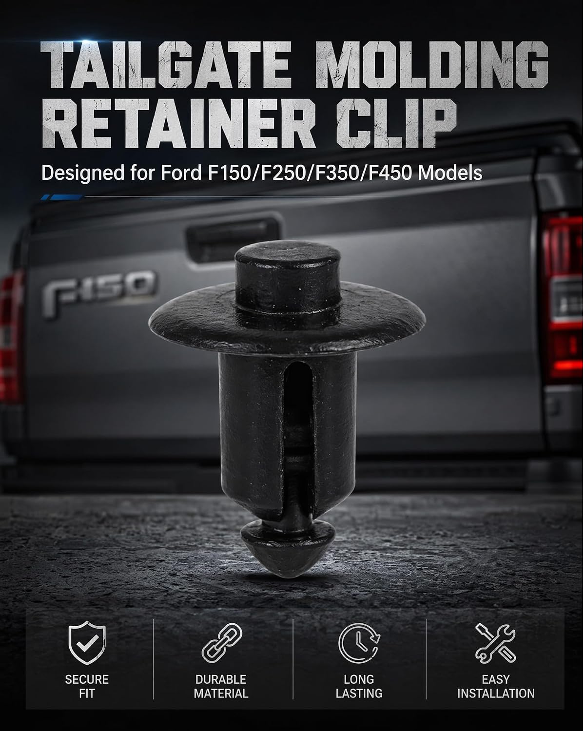 Detalle 2 de Tailgate Molding Rivet Retainer Clips, 7 mm