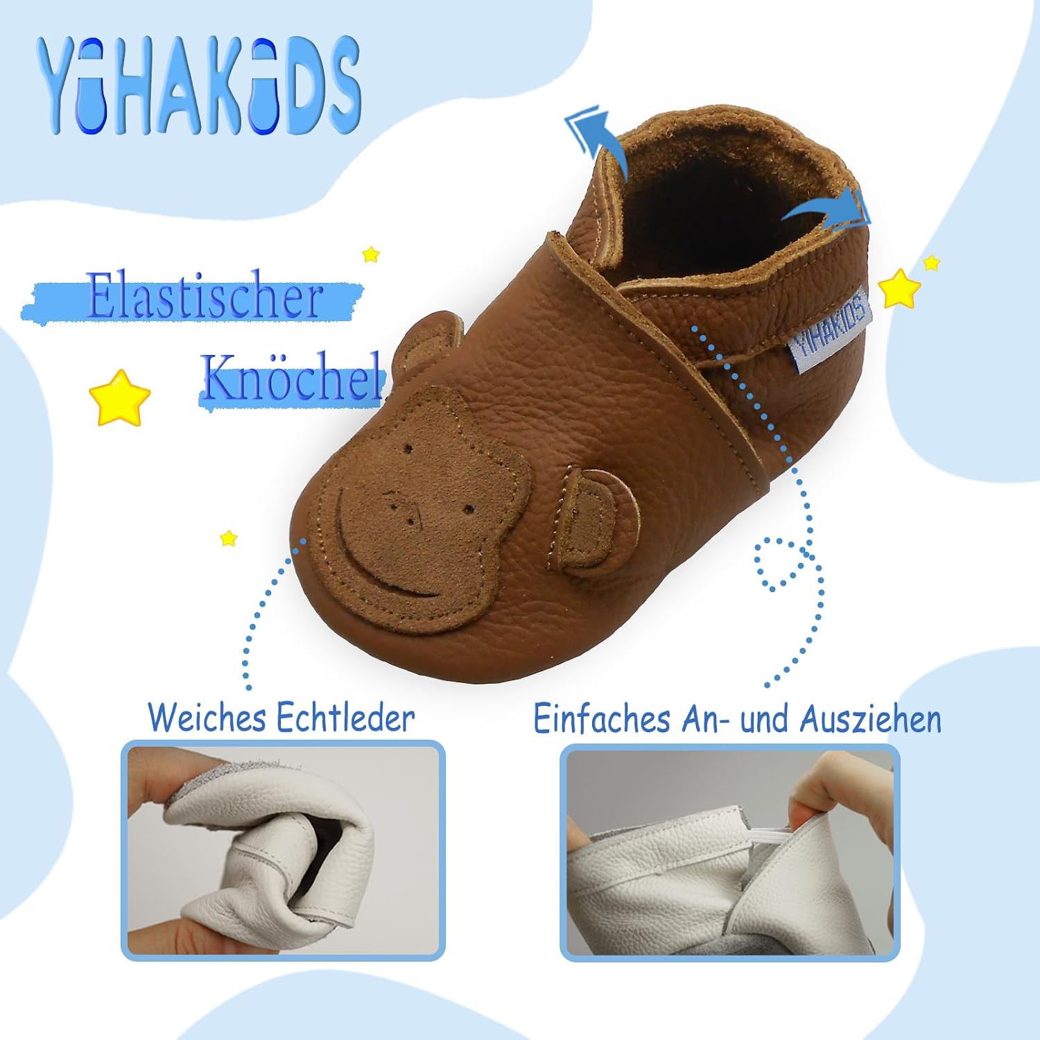Thumbnail 3 de YIHAKIDS Weiche Leder Krabbelschuhe