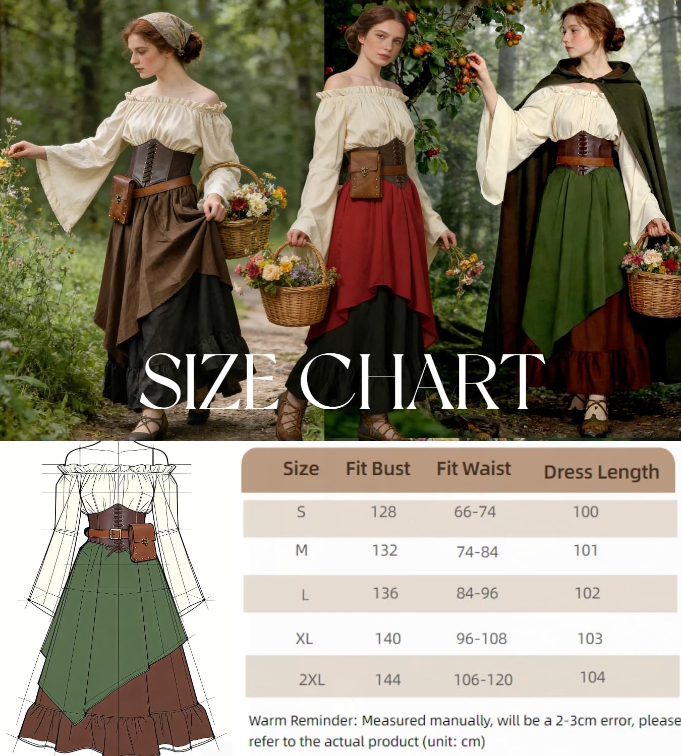 Thumbnail 5 de Kasahara 5pcs Mittelalterkostüm Set