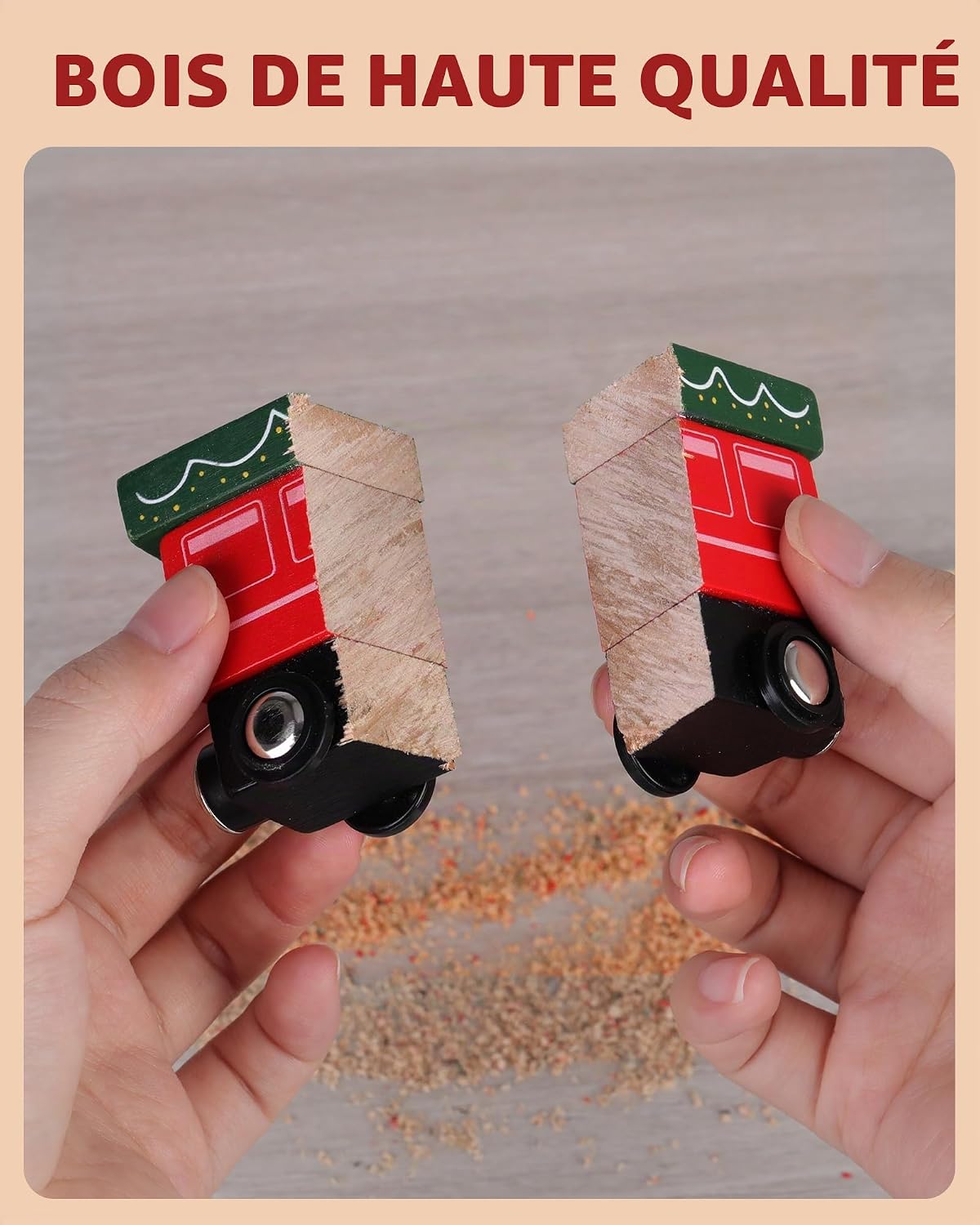 Thumbnail 6 de Doviden MZ21 houten trein-adventskalender 2026 met magnetische wagons
