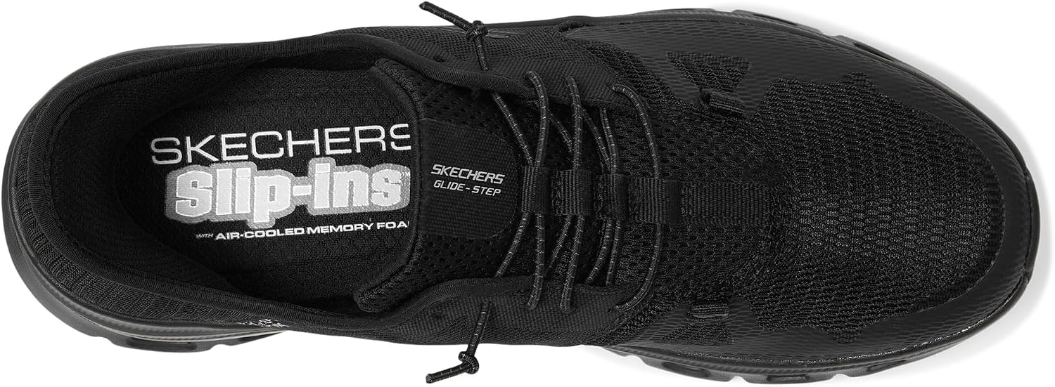 Detalle de Skechers Herren Glide-Step Pro Turnschuhe – Black Mesh/Hotmelt, 43 EU