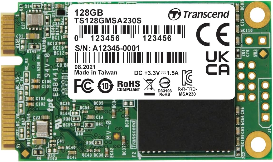 Detalle de トランセンドジャパン 230S Series TS128GMSA230S mSATA SSD 128GB・SATA III 6Gb/s