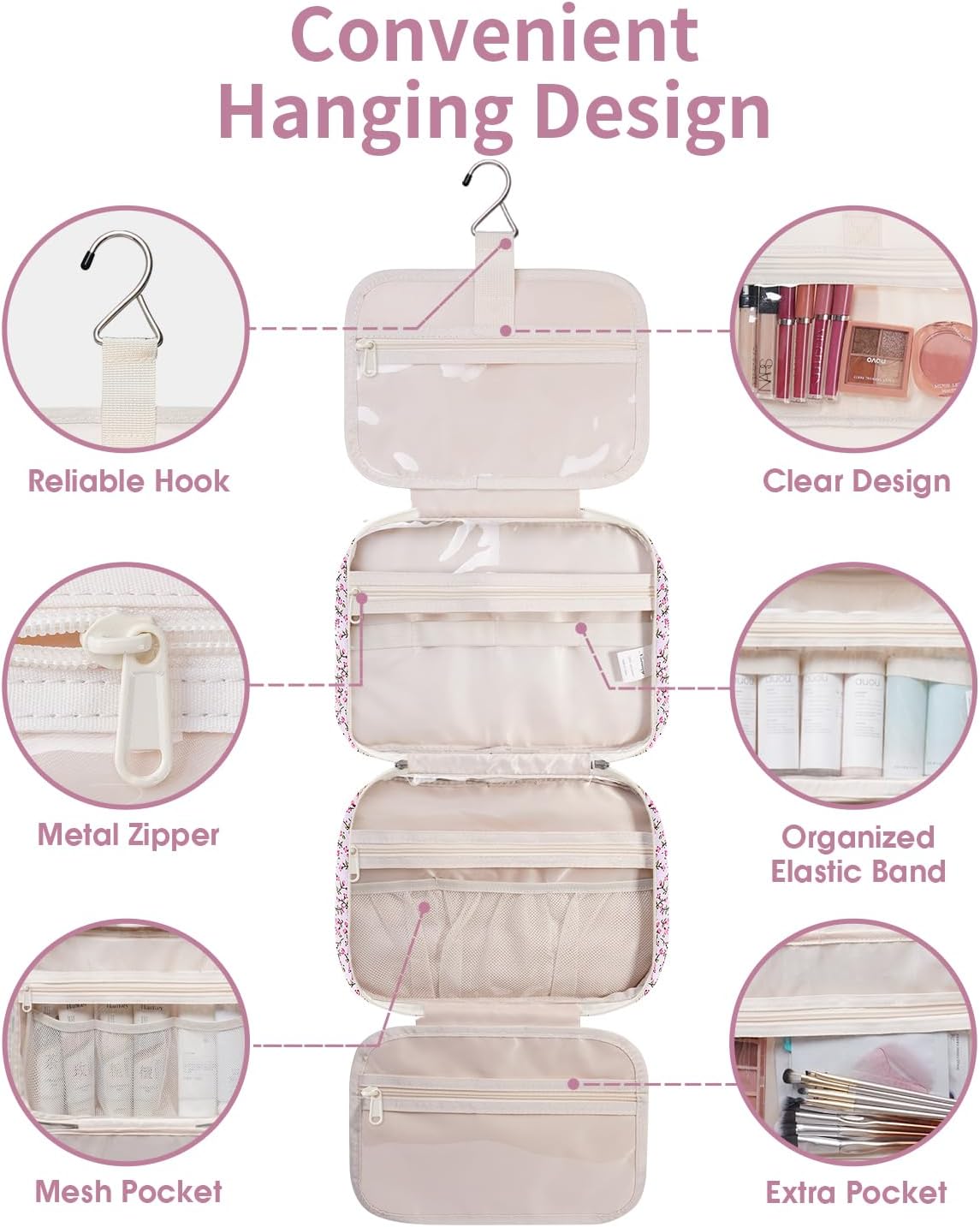 Detalle 2 de Narwey Large Hanging Toiletry Bag 30.5 cm