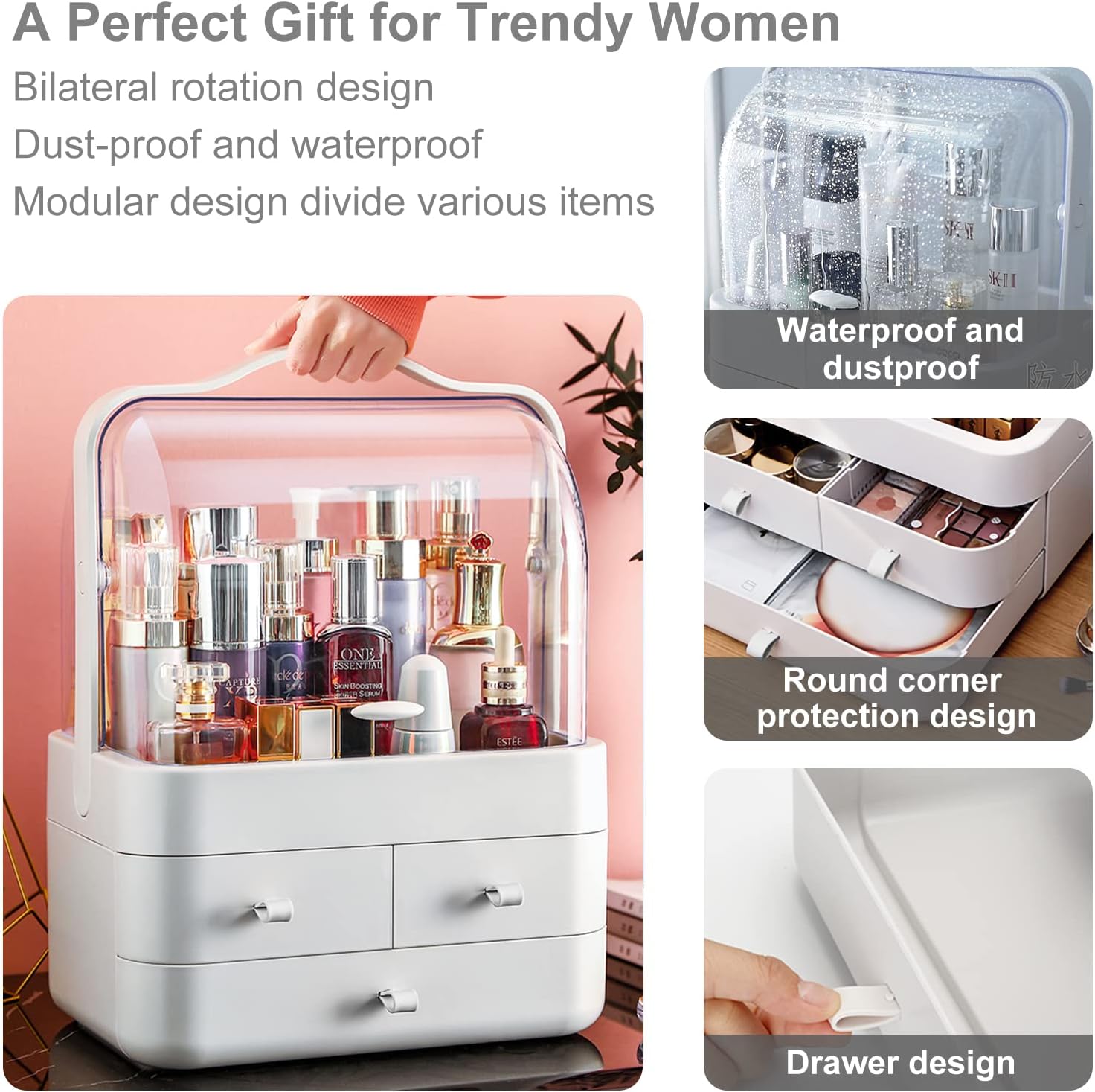 Detalle 2 de LZDMY Makeup Organiser Storage Drawers