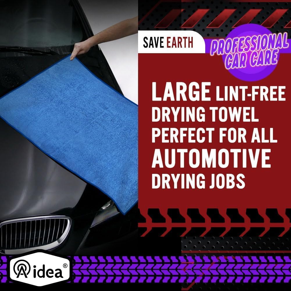Thumbnail 5 de AIDEA Microfiber Towels for Cars – 2-Pack (Large Drying Towel, 24x31in, Blue)