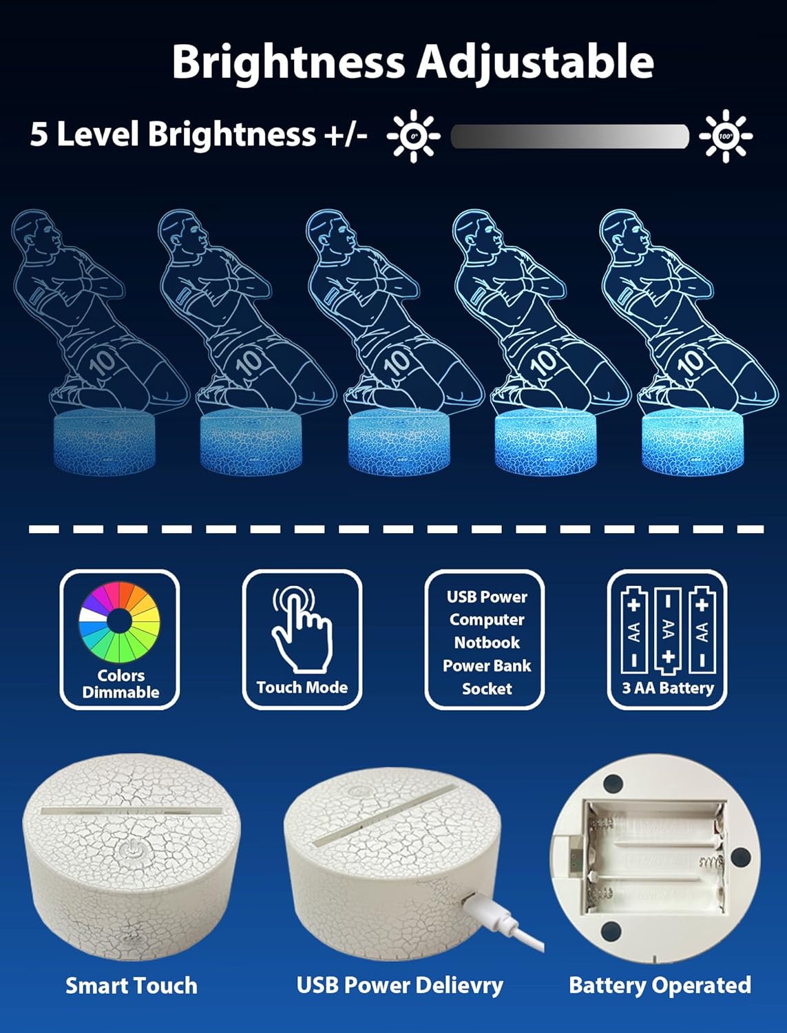 Thumbnail 3 de Magiclux 16-Color Football Night Light for Boys, with Remote Control
