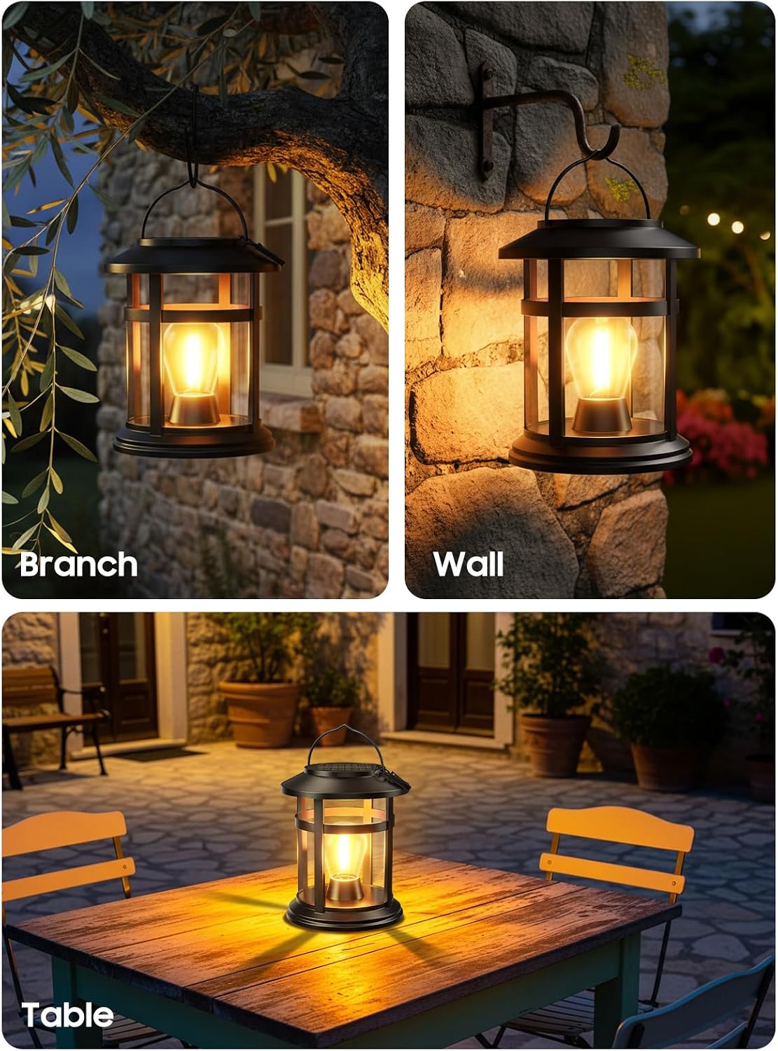 Thumbnail 6 de BONLION TLL048B Solar Lanterns, 2-Pack Warm LED, IP65 Waterproof