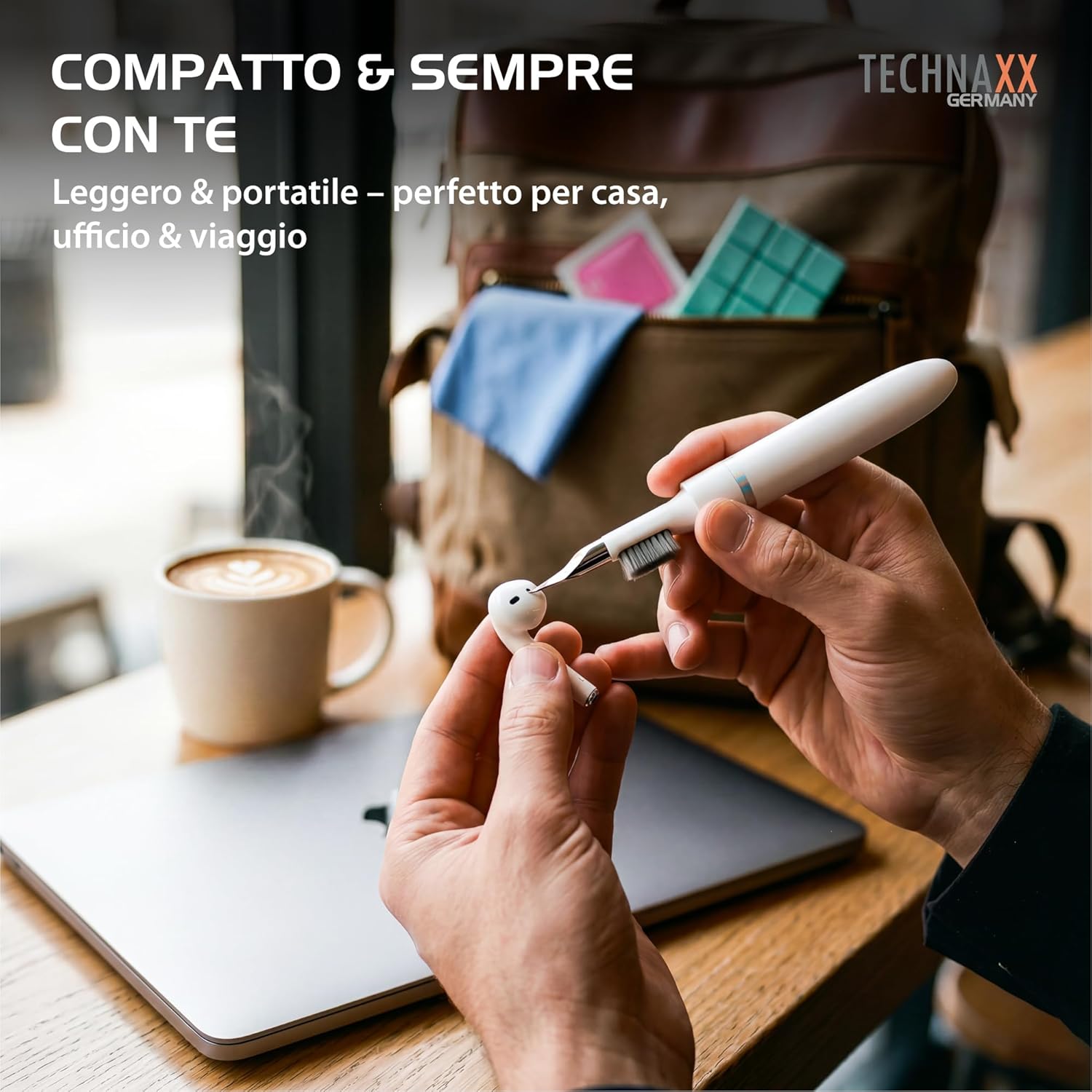 Thumbnail 6 de Technaxx TX-333 Kit di pulizia 3-in-1 per auricolari in-ear e dispositivi, con penna a punta metallica, spazzola, gomma pulente 50g e panno in microfibra
