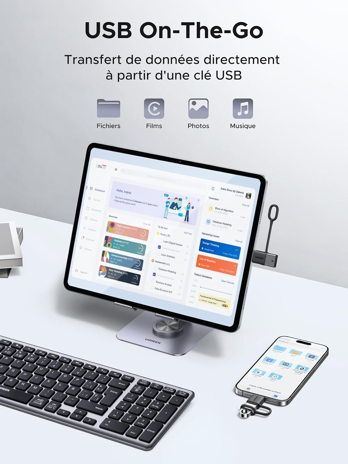 Detalle 1 de UGREEN Adaptateur USB C vers USB A 10Gbps