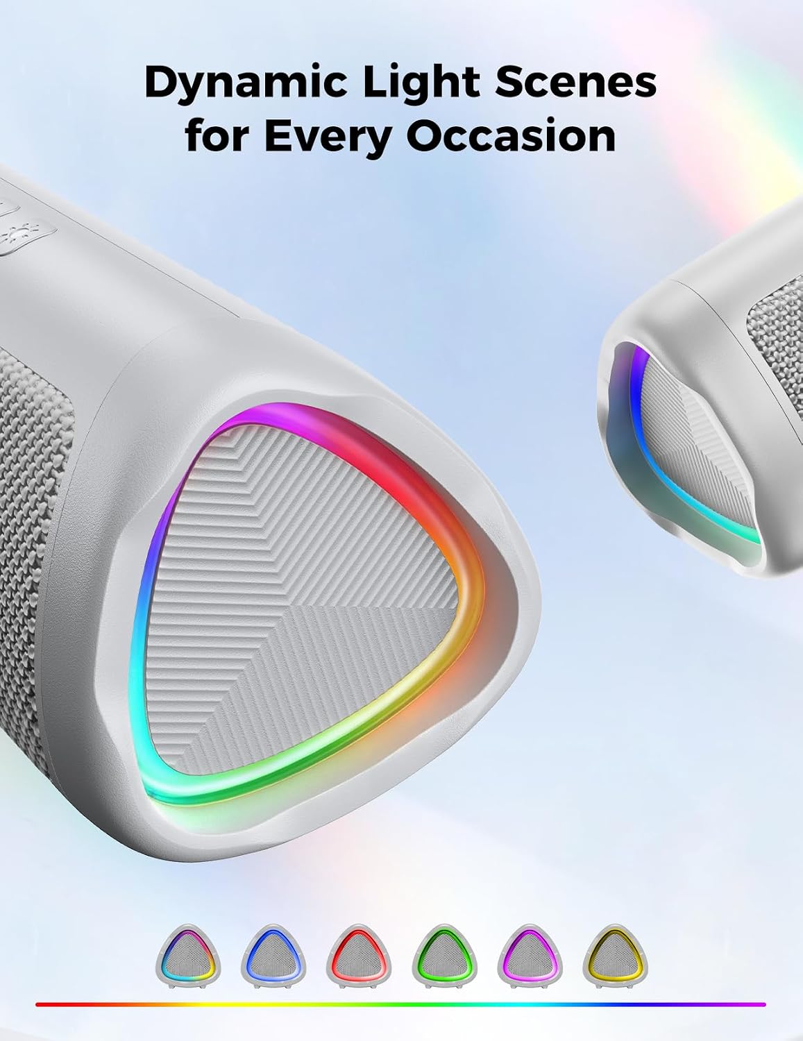 Detalle de BolaButty Bluetooth Speaker Portable Wireless – IPX5, 20H Playtime, BT5.3, Dual Connectivity (Grey)