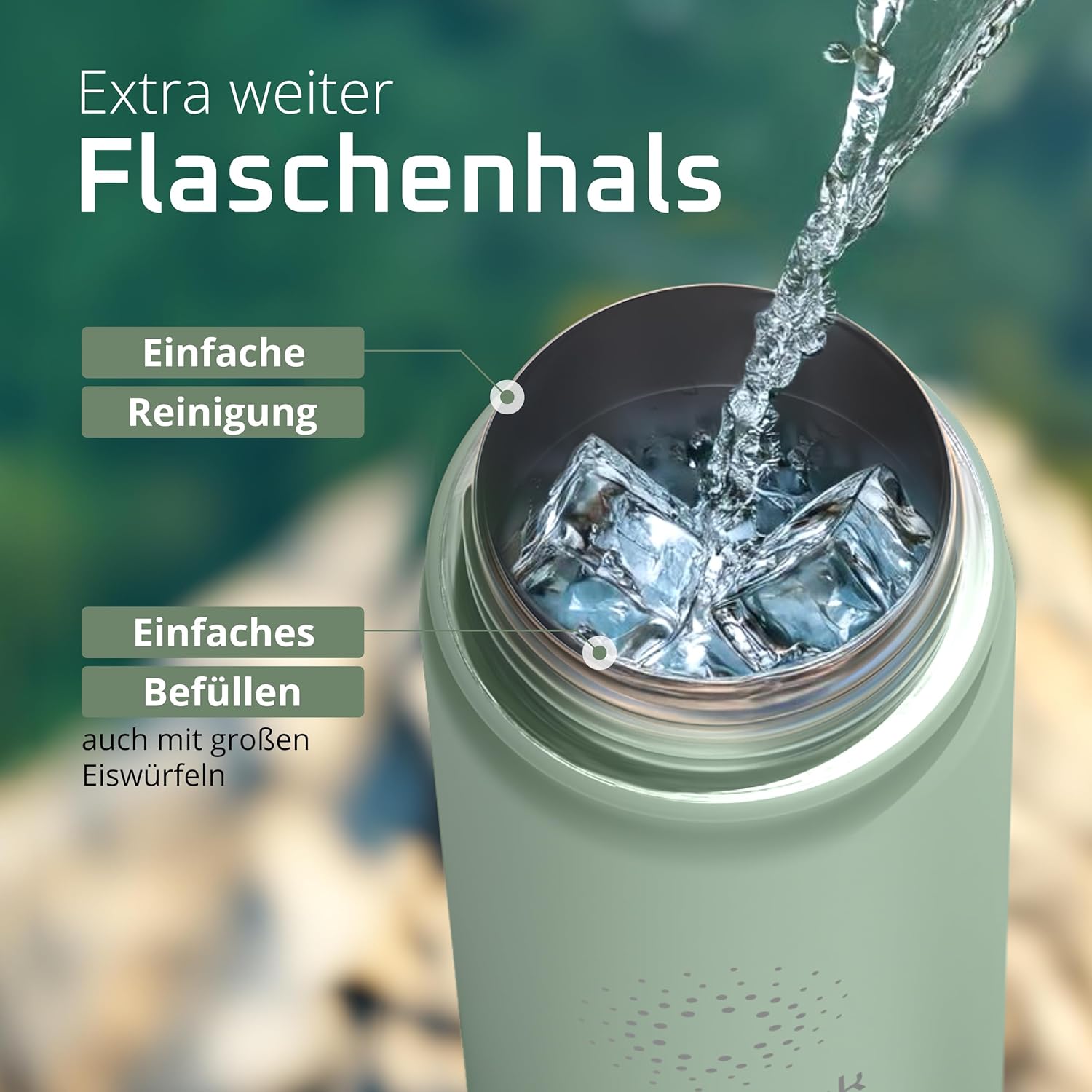 Thumbnail 4 de ACTIVE FLASK Edelstahl Trinkflasche – 680 ml, 3 Deckel, BPA-frei, auslaufsicher, Kohlensäure geeignet