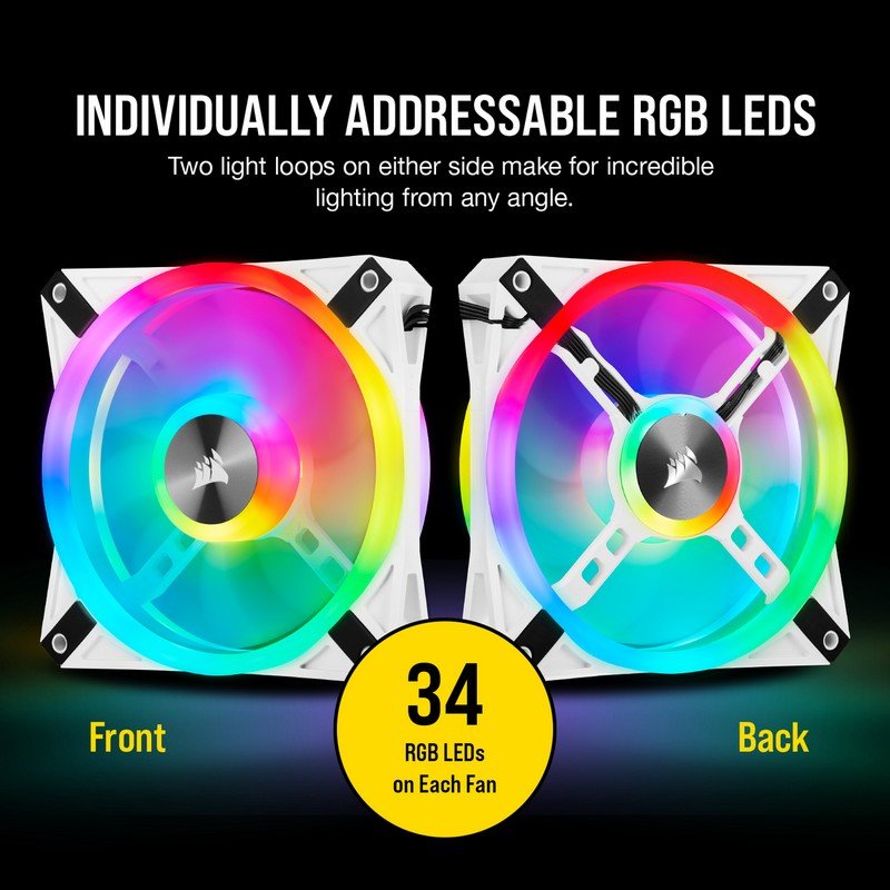 Thumbnail 2 de Corsair iCUE QL120 RGB PWM Kit triple 120 mm