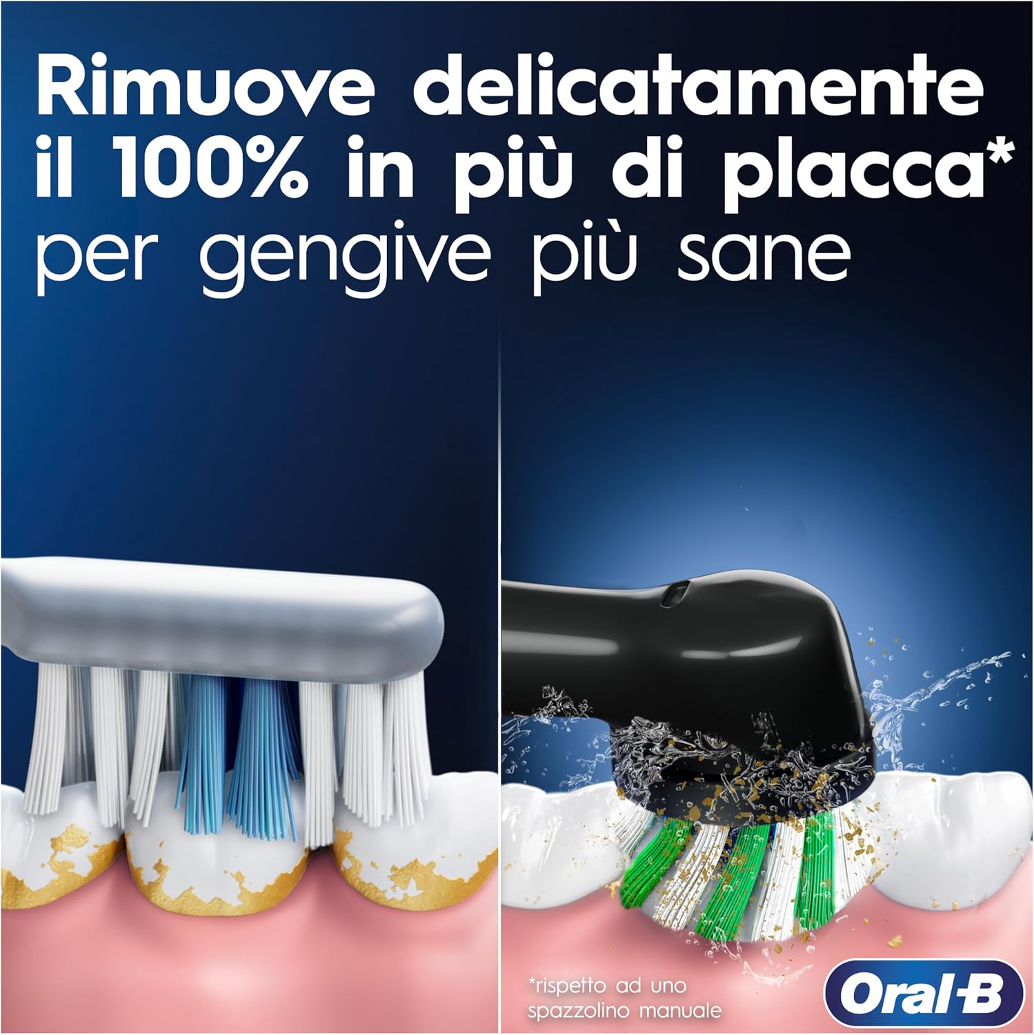 Detalle de Oral-B Pro Series 3 Spazzolino Elettrico: 2 Testine di Ricambio, Custodia da Viaggio, Nero
