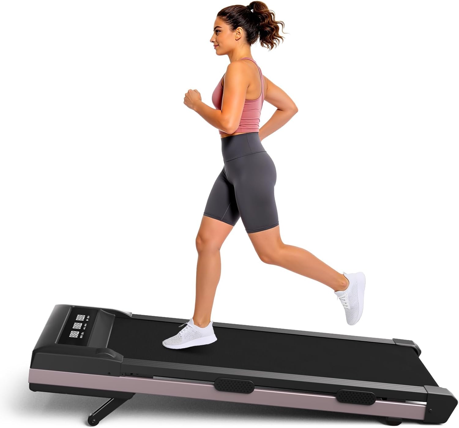 Detalle de DeerRun BA07R2 Walking Pad Treadmill, 9% Auto Incline, Pink
