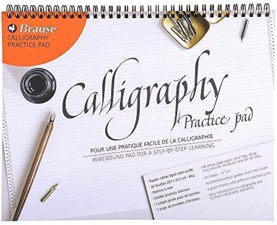 Detalle de Brause 96450B Blocco a spirali di calligrafia – 50 fogli beige A4