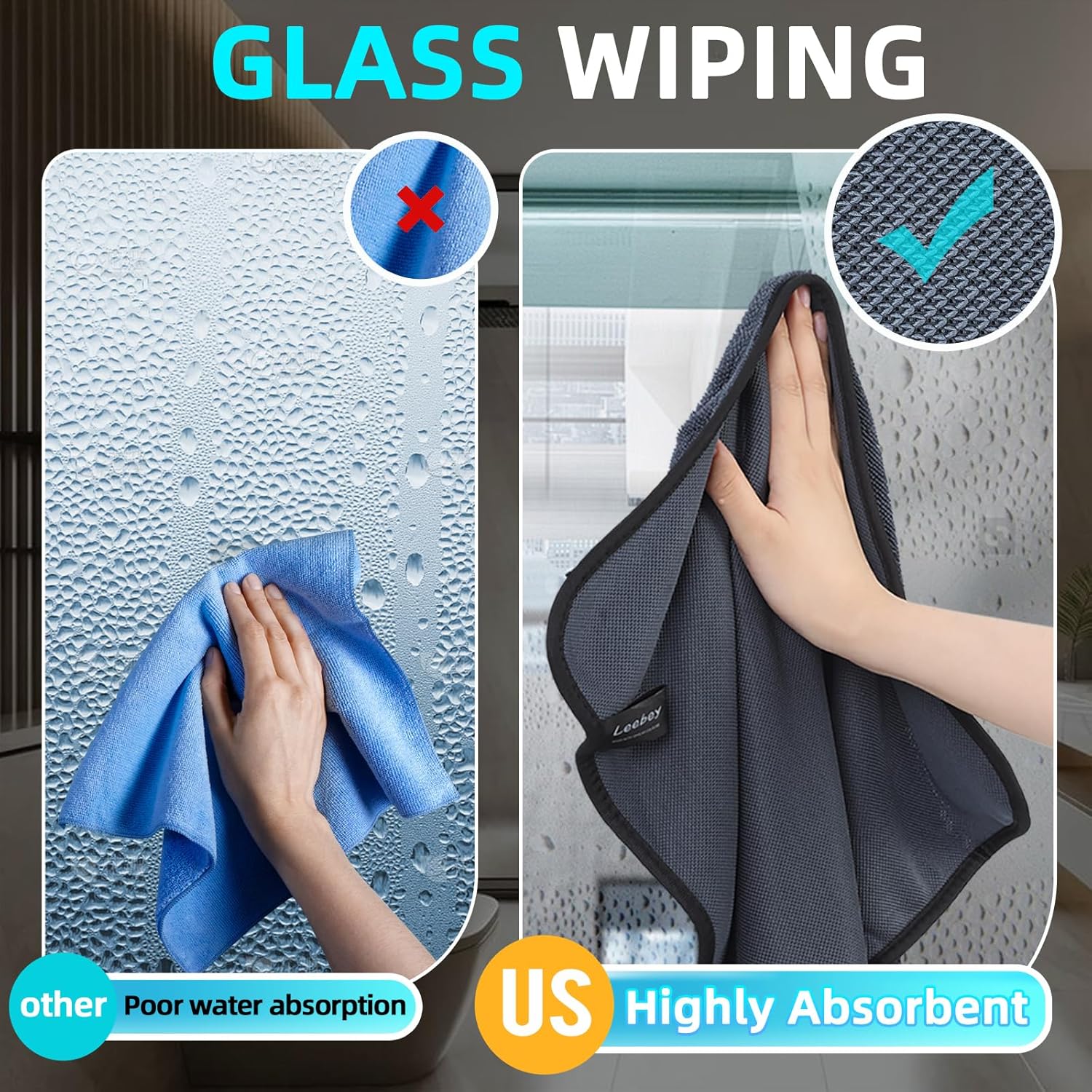 Detalle de Leebey Total Clean Panno Microfibra 40x60cm 🧽