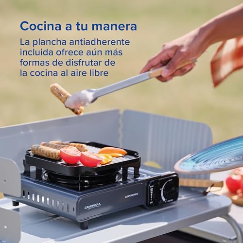 Detalle 2 de Campingaz Camp Bistro 3 Fornelli Piastra Combo: hornillo de camping con plancha integrada