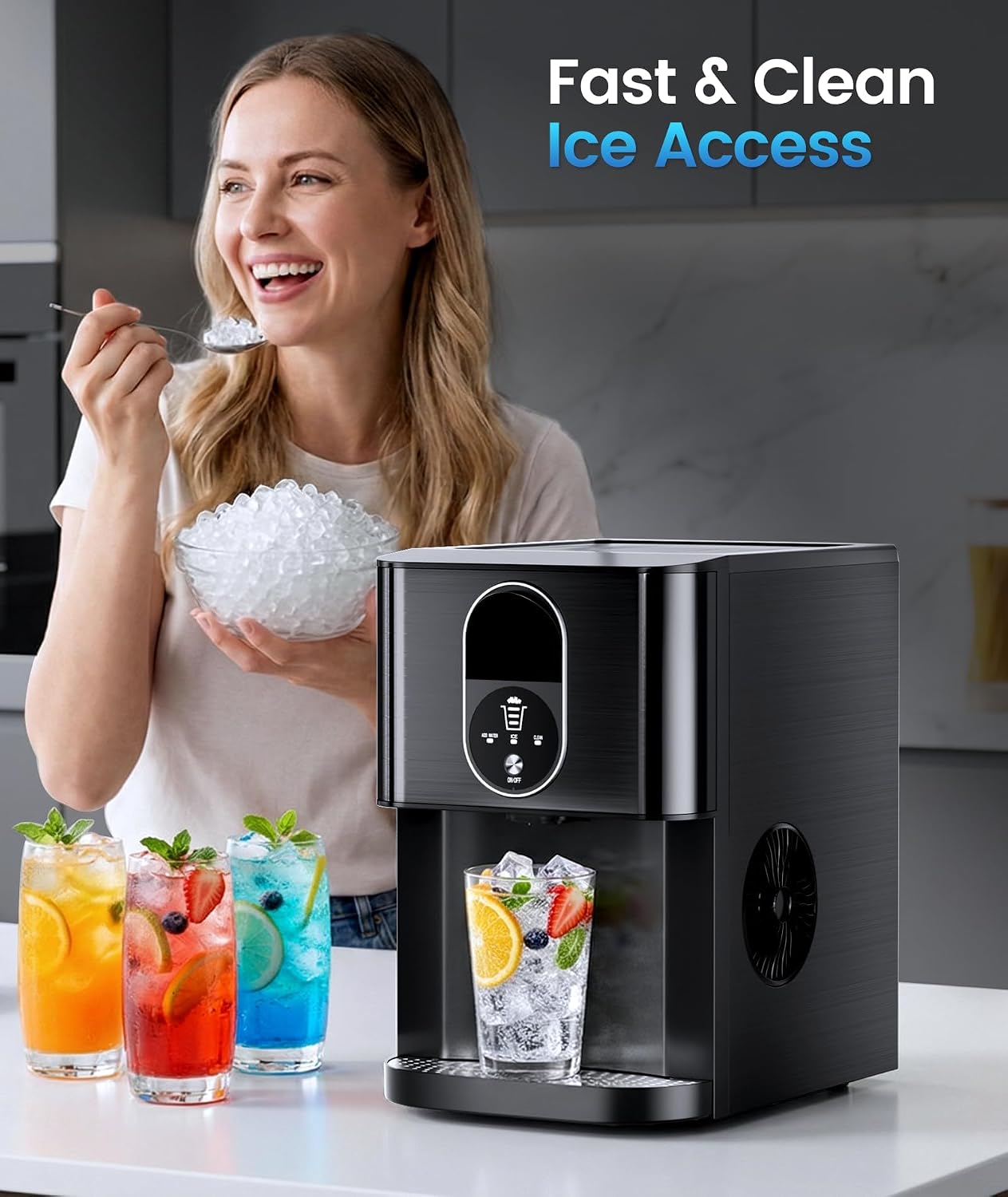 Detalle 1 de Antarctic Star HZB-20DN Nugget Ice Maker, 44 lb Daily Output, 2.4L Tank