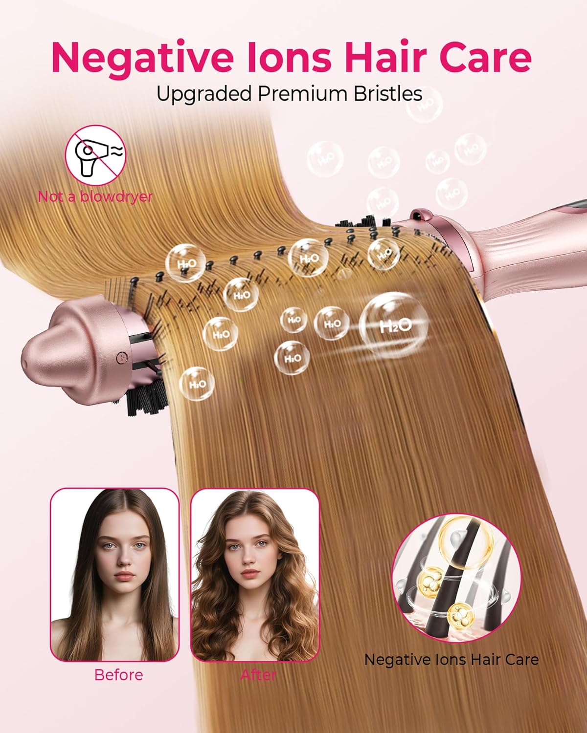 Thumbnail 1 de UKLISS Thermal Brush 32mm Pro Ionic Heated Round Brush – 3 in 1