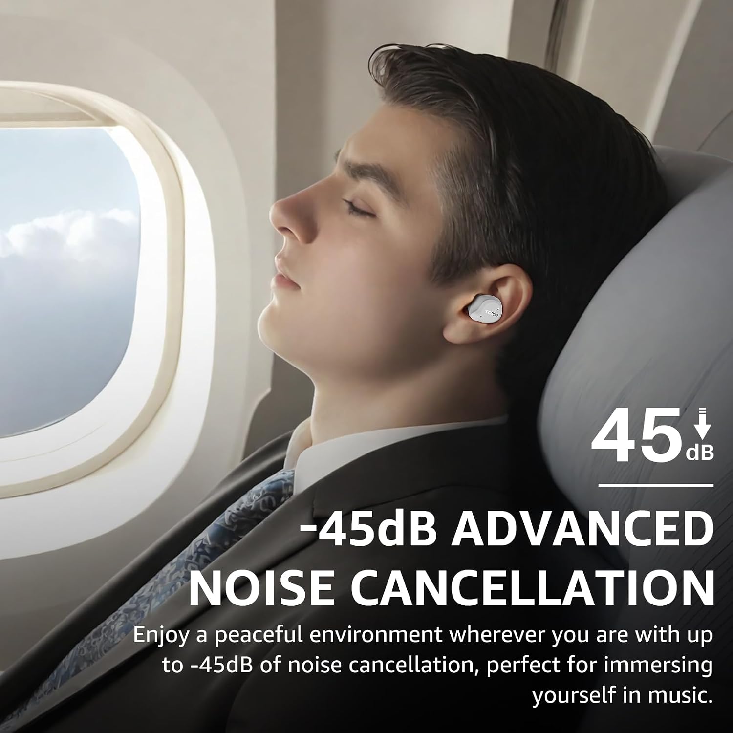Detalle de TOZO NC9 Hybrid ANC Earbuds with 60H Playtime, 6-Mic ENC & Custom EQ App