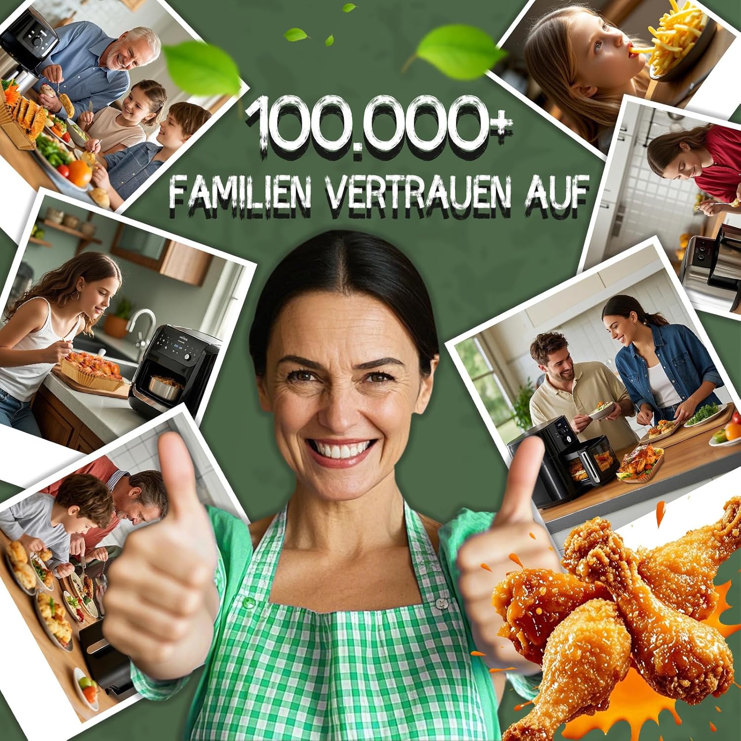 Thumbnail 6 de Backpapier für Heißluftfritteuse 110 Stück 24 cm